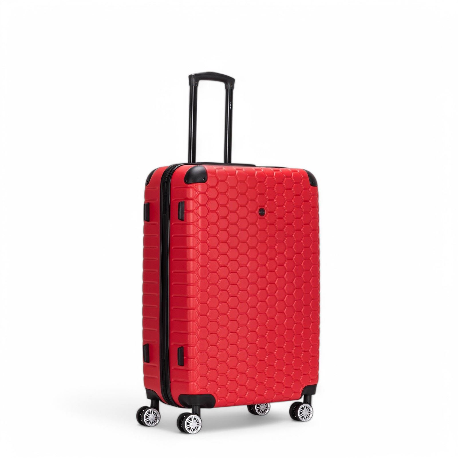 Hard Shell Red ABS 8 Wheel Luggage Travel Cabin Suitcase Set - Picture 24 of 37