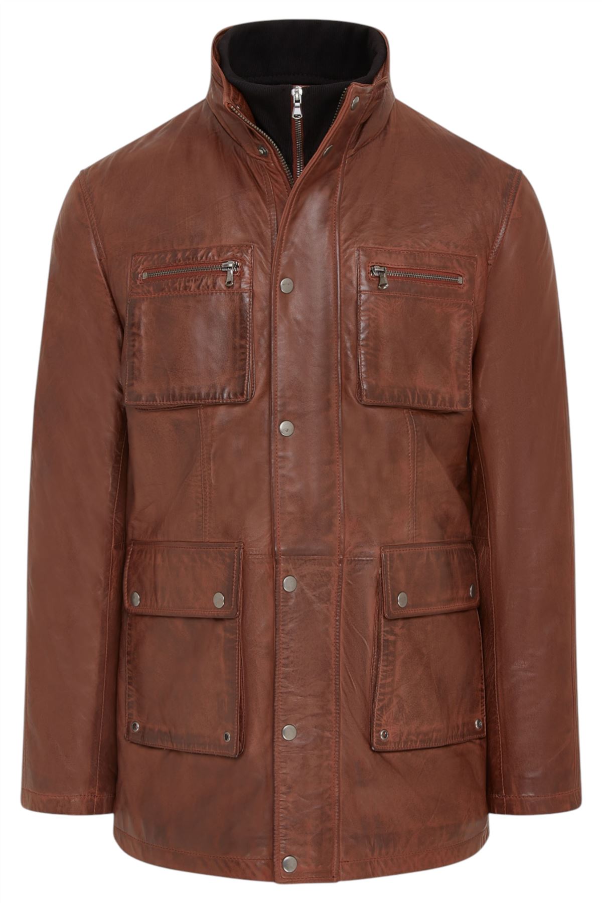 Men’s Genuine Lamb Leather Military Jacket Windproof Outwear Trenchcoat - Picture 11 of 19