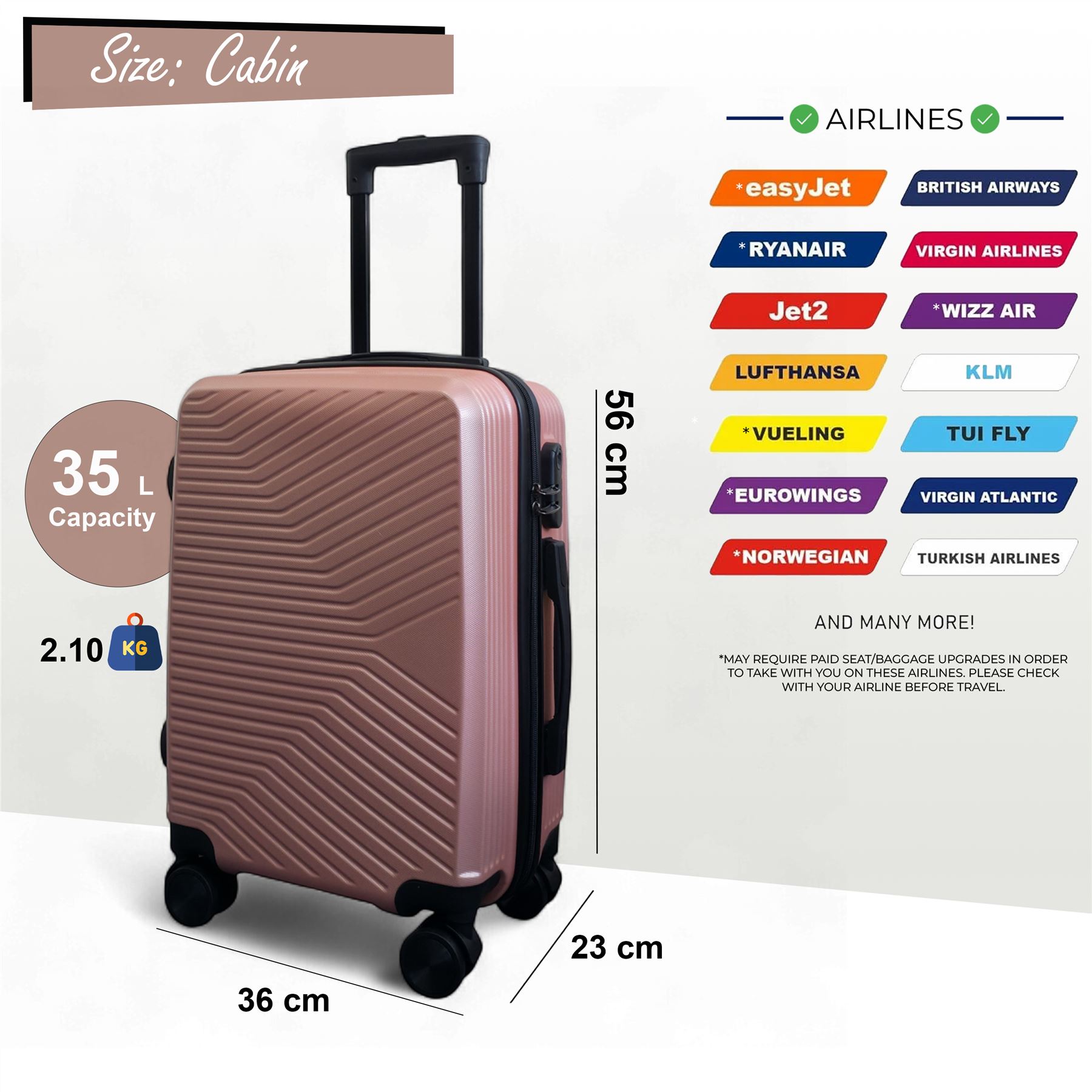 Strong Hardshell Suitcase Set Dual 4 Wheel ABS Luggage Trolley Cabin Suitcase - Picture 41 of 73