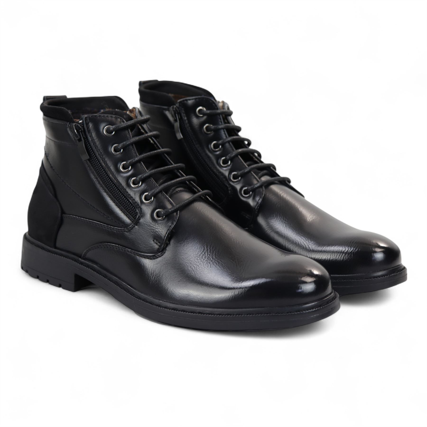 SAOLA Stivaletti stringati uomo biker stile robusto suola antiscivolo