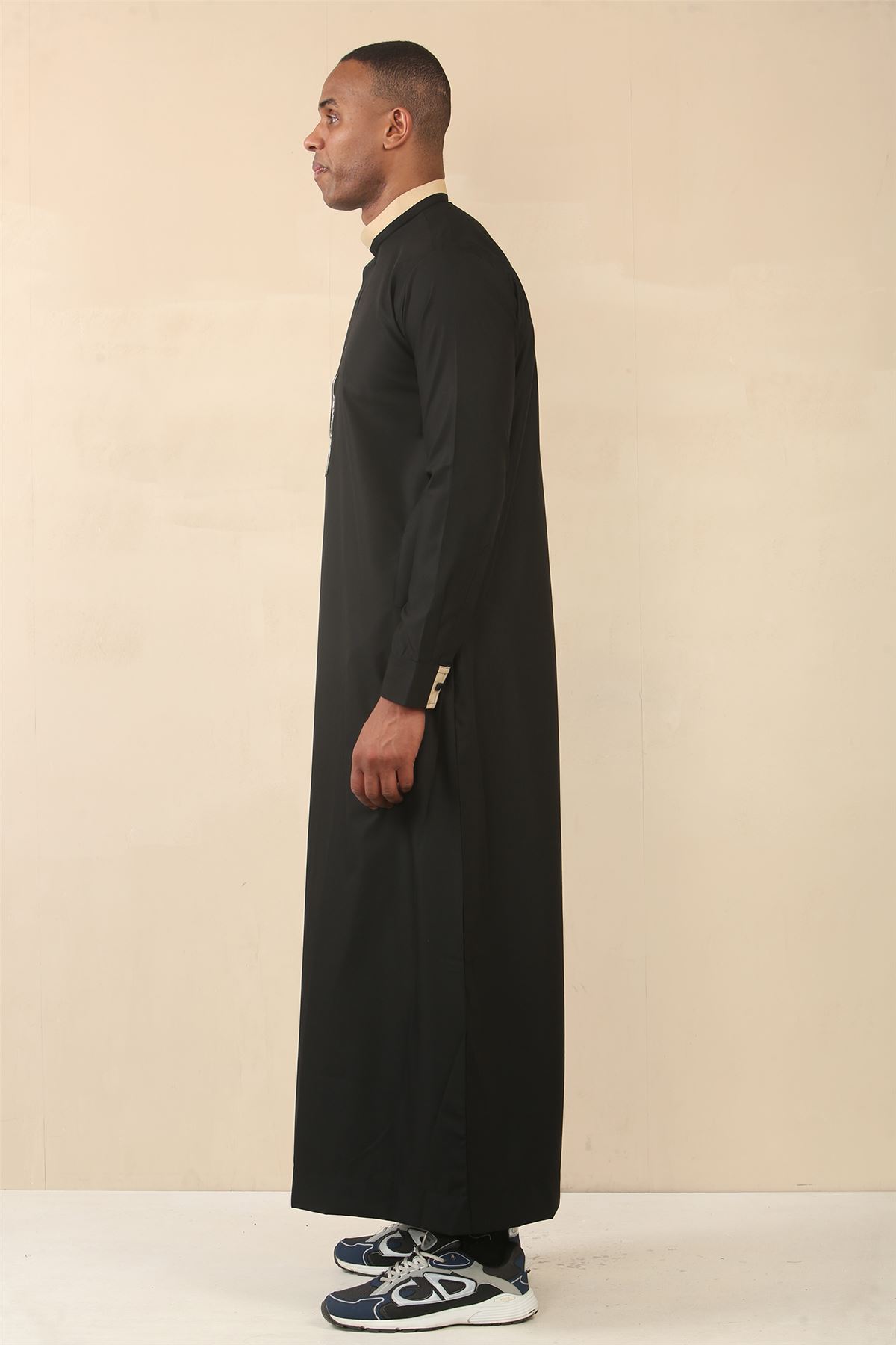 Abbigliamento islamico uomo Thobe Emirati Sauditi Jubba abito musulmano Eid Ramadan arabo - Foto 6 di 44