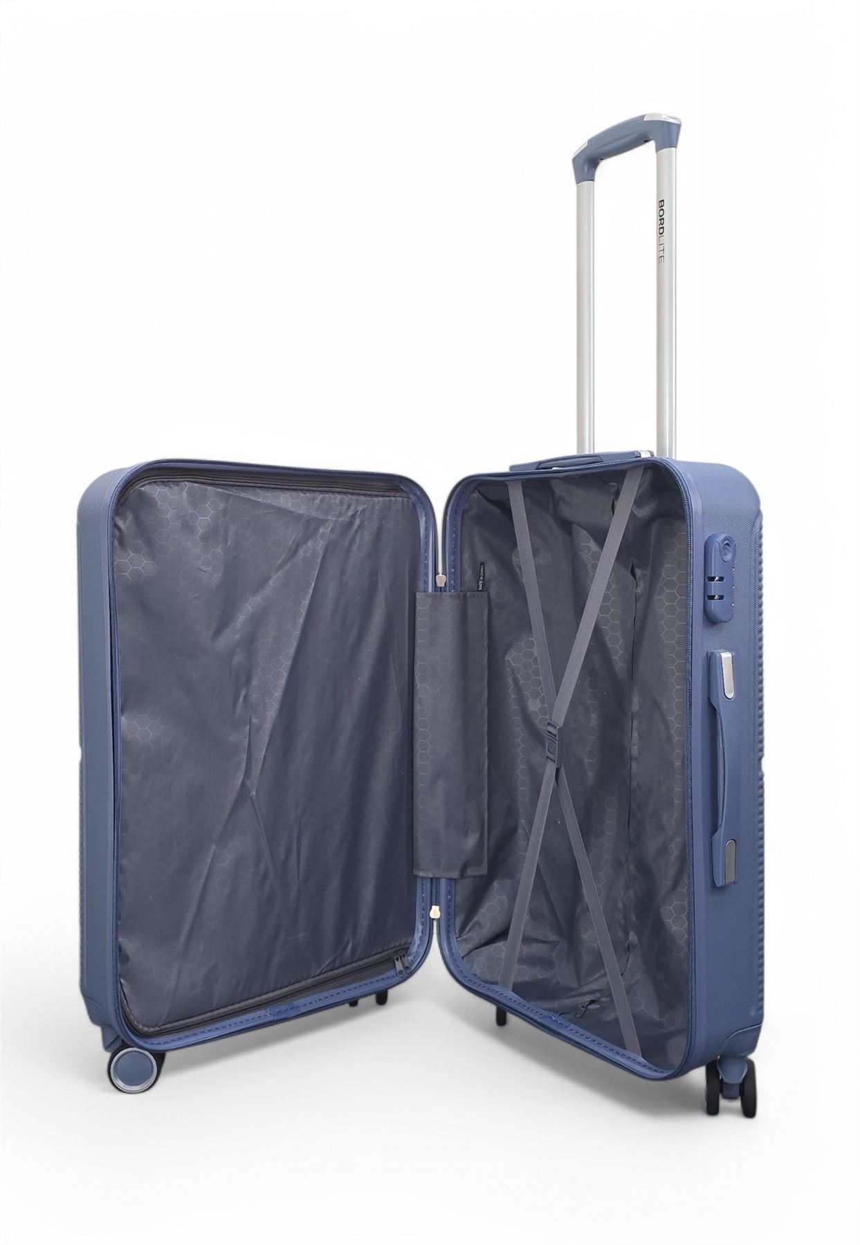 Robust ABS Hard Shell Light Blue 8 Wheels Luggage Travel Cabin Suitcase Set - Picture 26 of 26