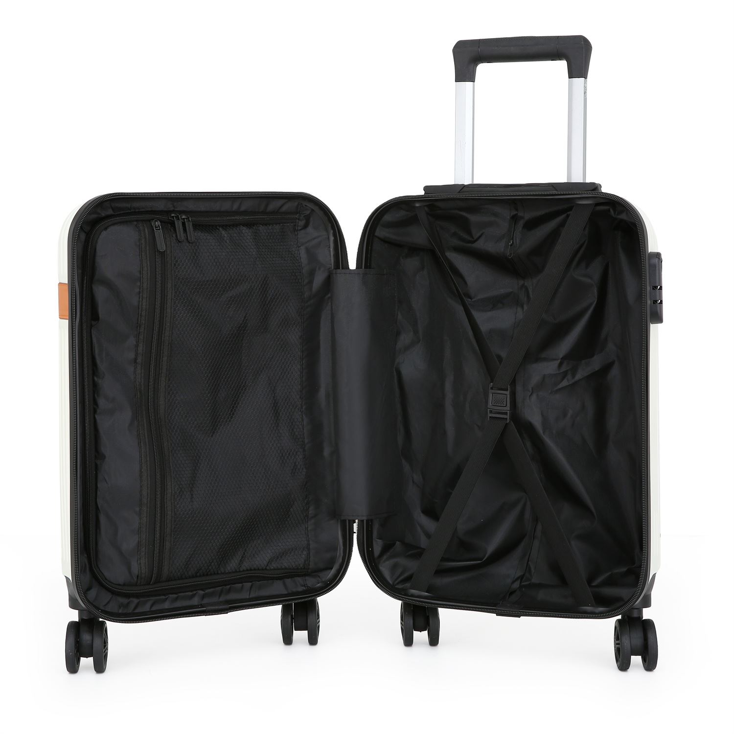 Hardshell Cream Cabin Suitcase Set Robust ABS Lightweight Luggage Holiday Bag - Picture 17 of 34