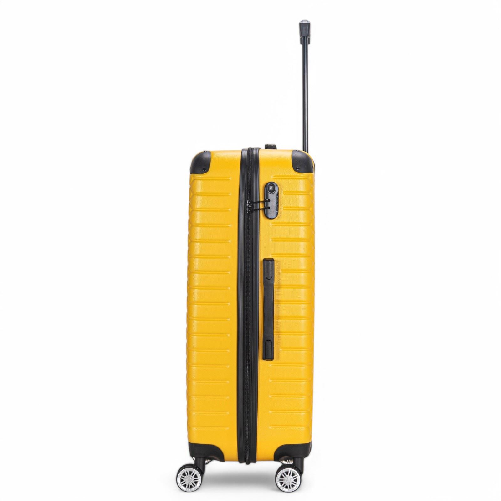 Hard Shell Yellow ABS 8 Wheel Luggage Travel Cabin Suitcase Set - Picture 6 of 41
