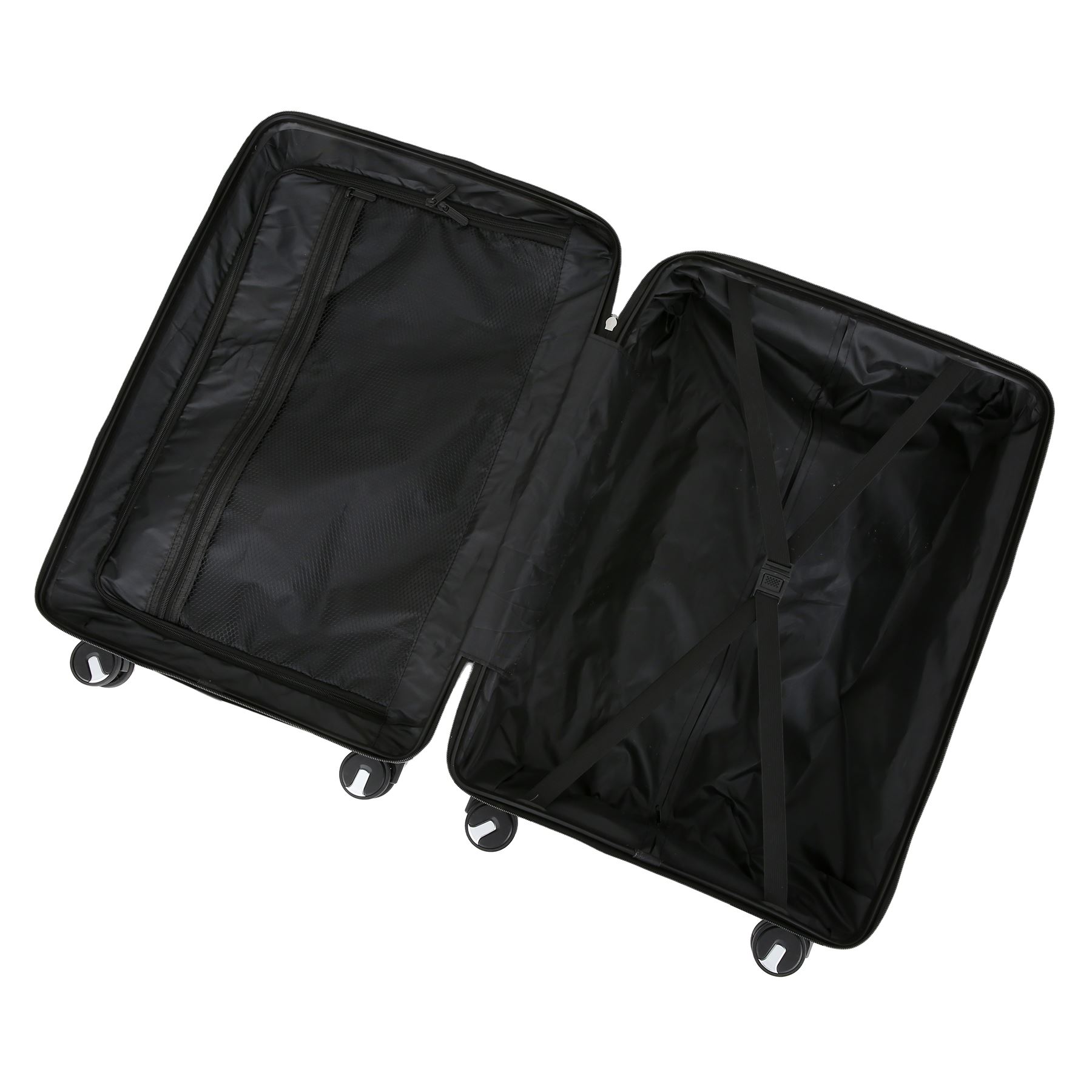 Juego de maletas rígidas negras 8 ruedas cabina TSA maleta de equipaje - Imagen 31 de 32