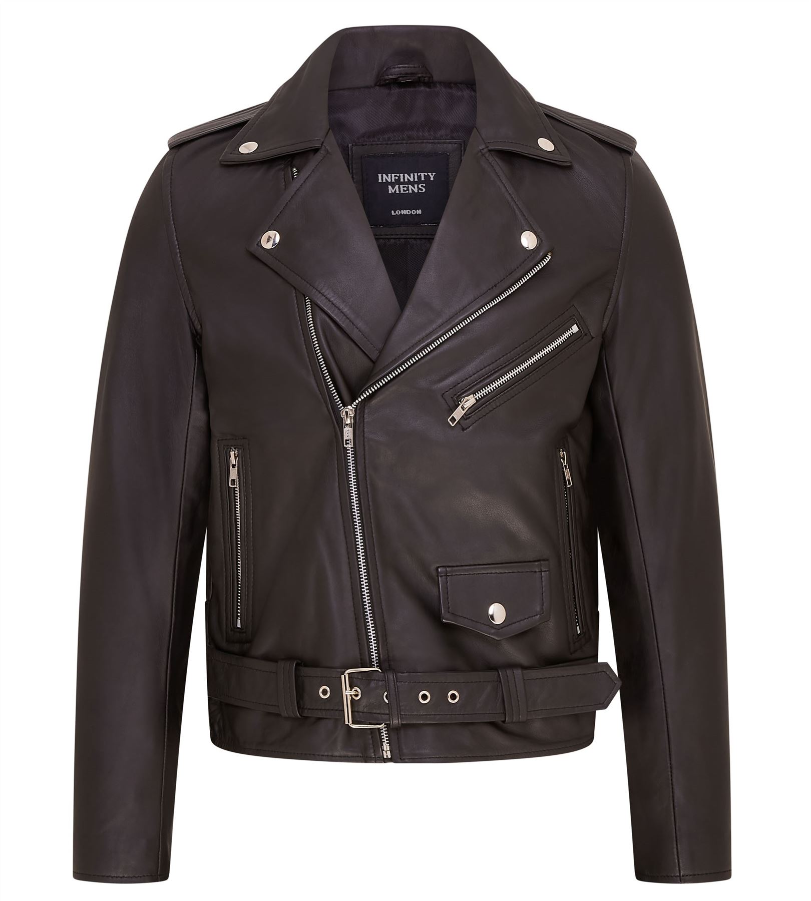 Mens Retro Brando Quilted Leather Biker Jacket Vintage Motorcycle Style - Picture 8 of 13