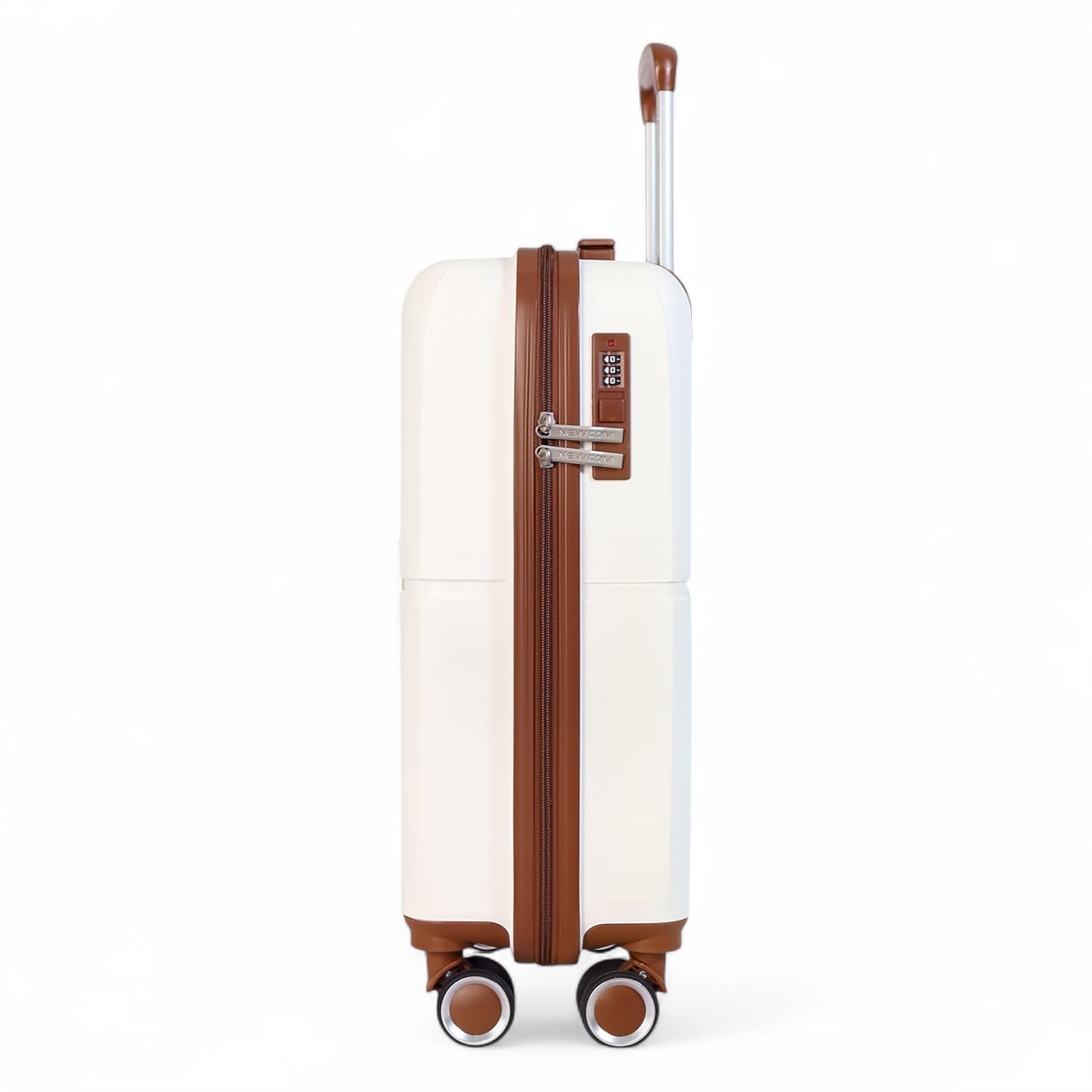 Hard Shell White Strong Suitcase Set 8 Wheel Cabin Luggage Holiday Travel Case - Picture 15 of 35