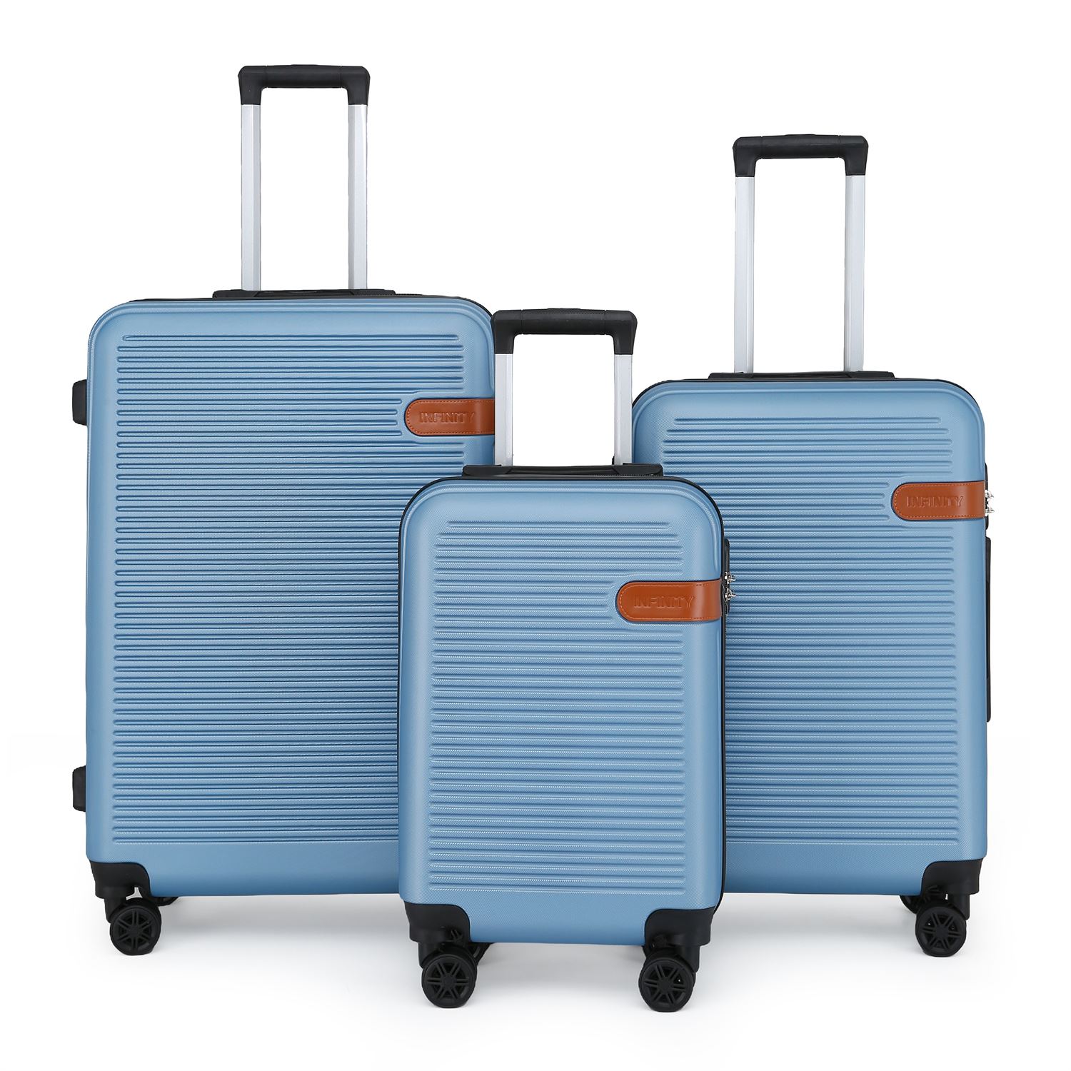 Hardshell Blue Navy Cabin Suitcase Set Robust ABS Lightweight Luggage Bag - Picture 28 of 34
