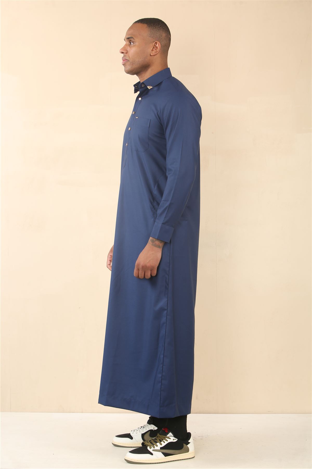 Men's Thobe Saudi Emirati Islamic Clothing Jubba Robe Muslim Eid Ramadan Arab - Picture 17 of 24