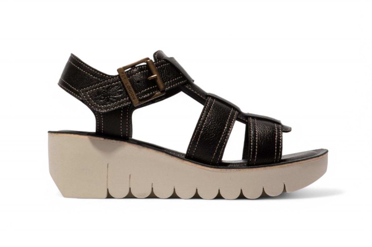 Fly London Damen YUDD236FLY Mousse Leder Sandalen Espadrille Plateau Wedges - Bild 2 von 11