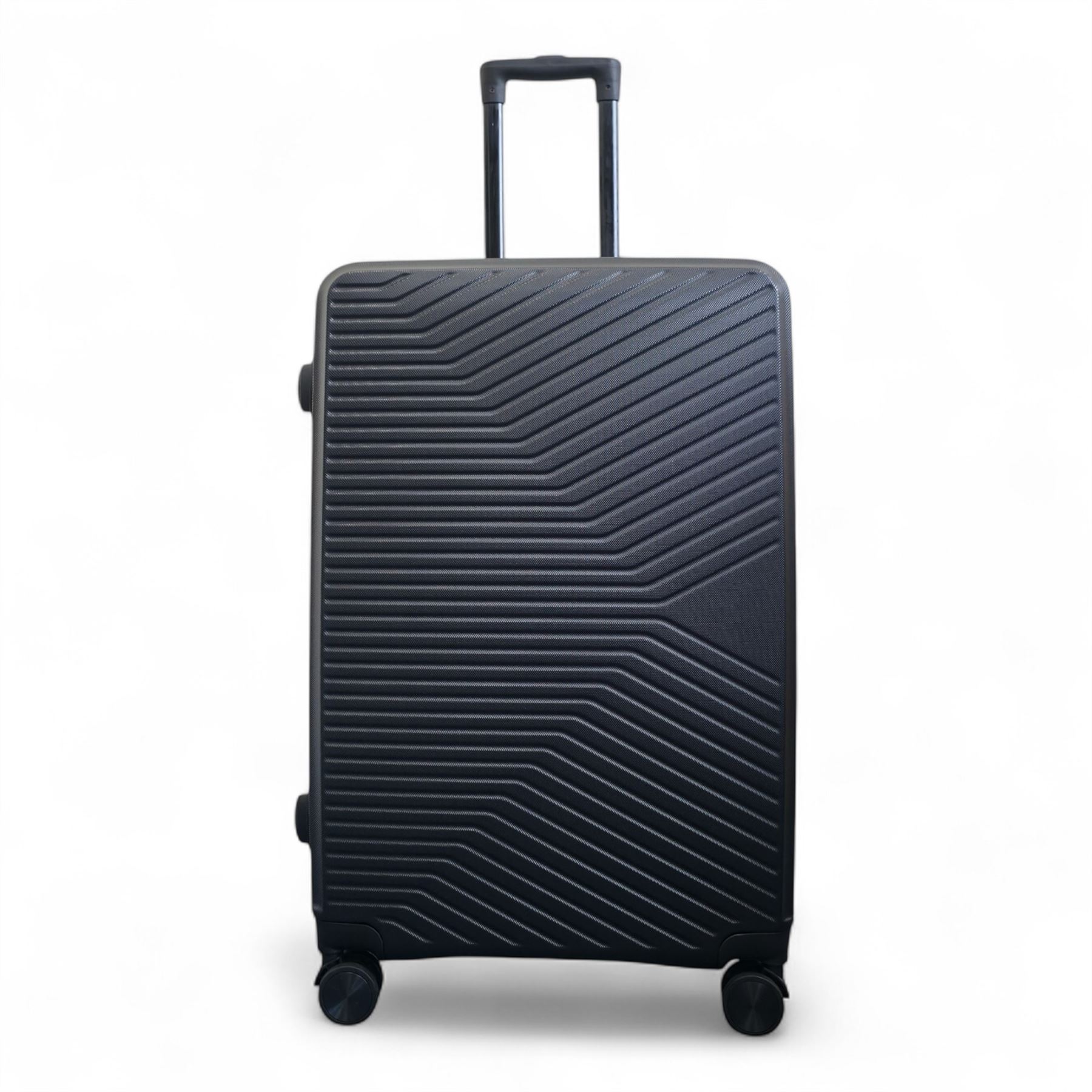 Strong Green Hardshell Black Set Dual 4 Wheel ABS Trolley Cabin Suitcase - Picture 2 of 5