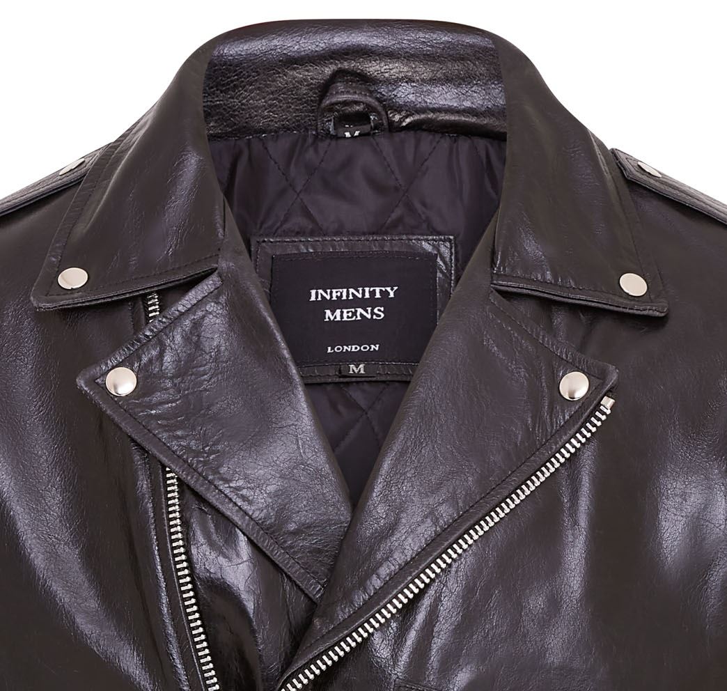 Mens Retro Brando Quilted Leather Biker Jacket Vintage Motorcycle Style - Picture 12 of 19