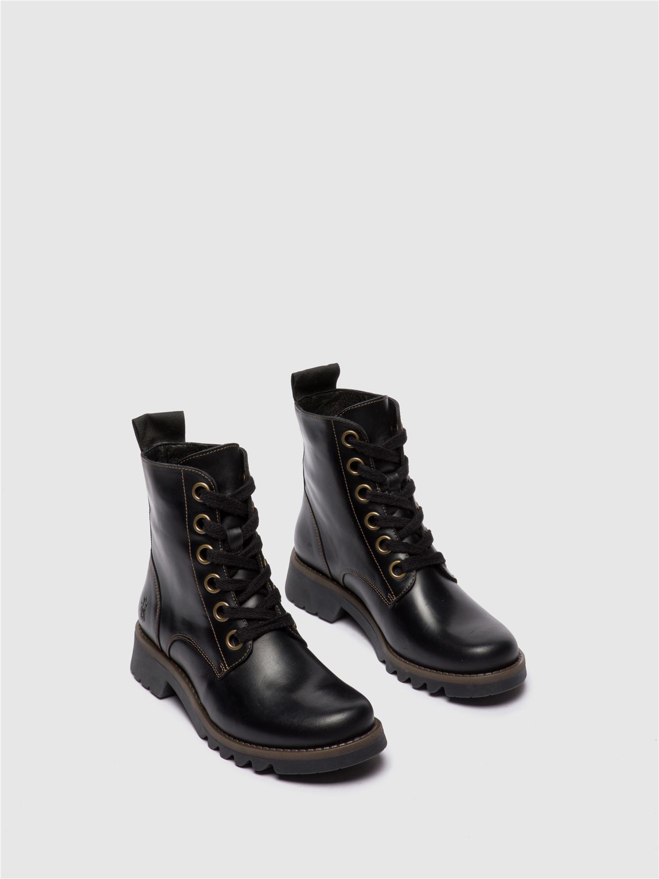 Fly London Mujer RAGI539 Botas Informales Alfombra Cuero Con Cordones Tobillo Talla UK 3-8 - Imagen 4 de 11
