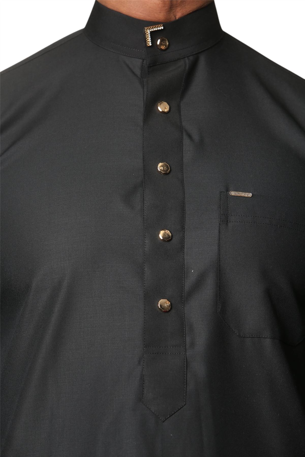 Men's Thobe Emirati Islamic Clothing Jubba Robe Muslim Eid Ramadan Arab Saudi - Picture 7 of 23