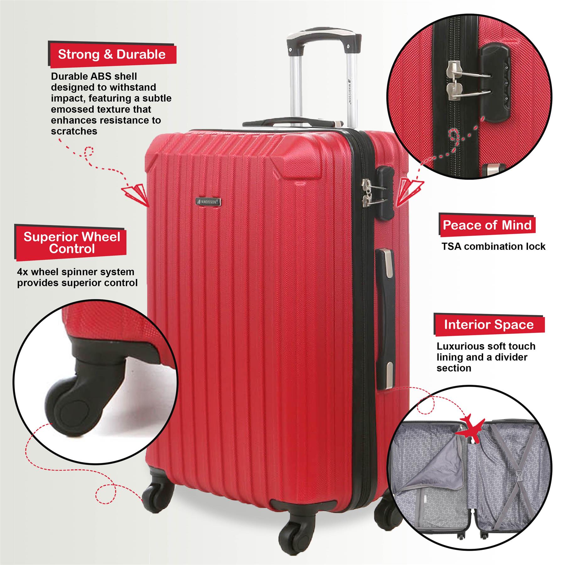 Maleta rígida cabina 55 x 27 x 22 cm ABS adecuada para Easyjet, Ryanair - Imagen 25 de 45
