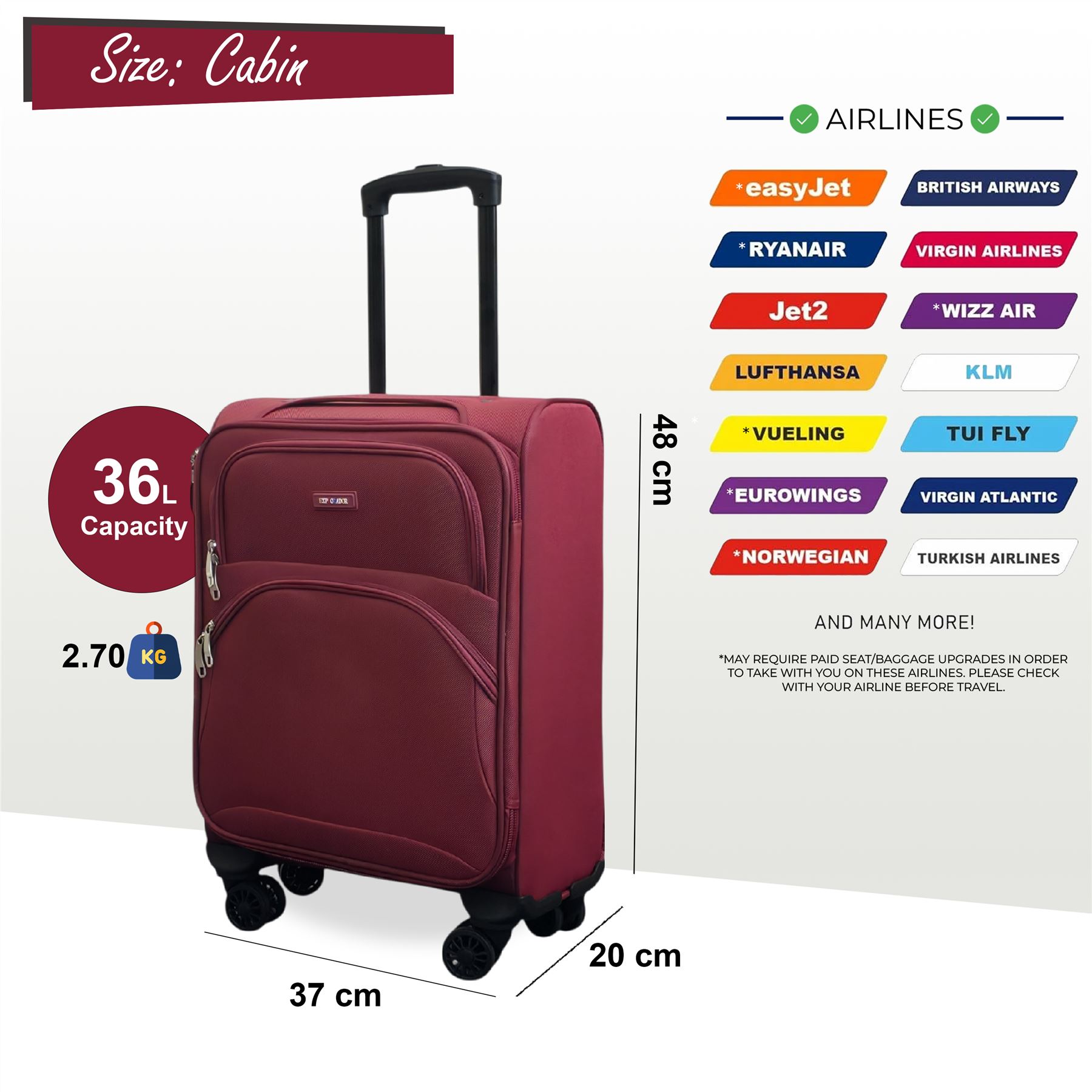 Expandable Soft Shell Suitcase 8 Wheel Luggage Set Light Carry On Cabin Bag - Picture 55 of 61