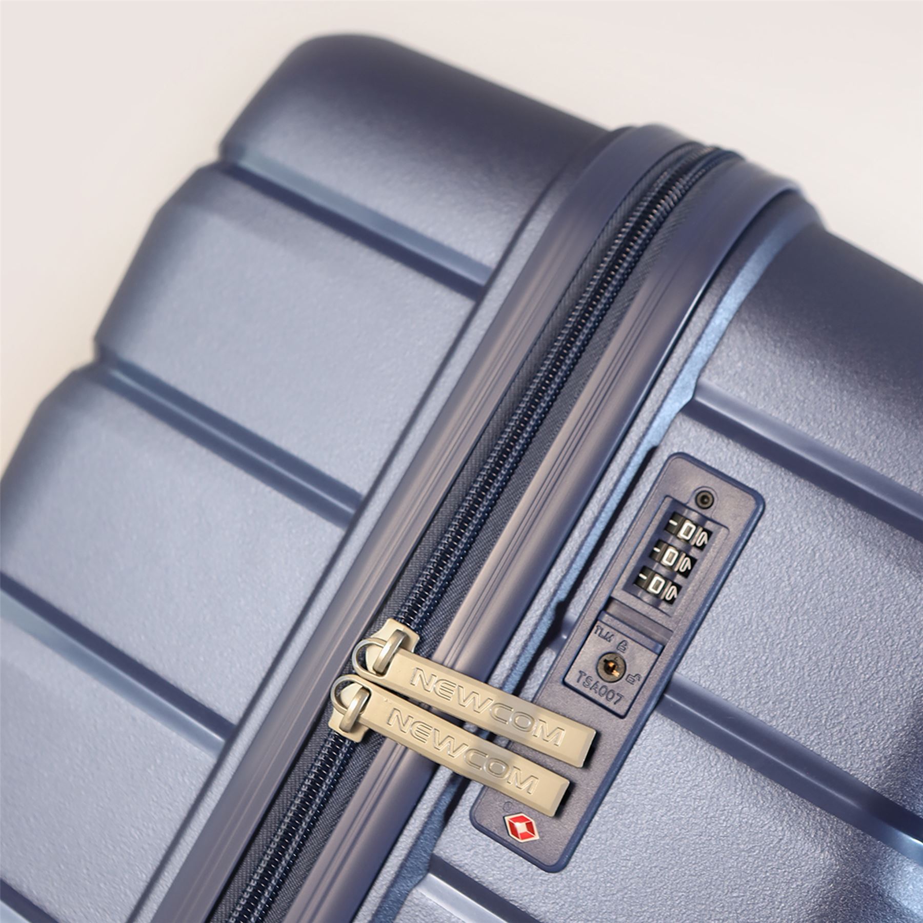 Hard Shell TSA Blue Strong Suitcase Set 8 Wheel Cabin Luggage Case - Picture 35 of 36