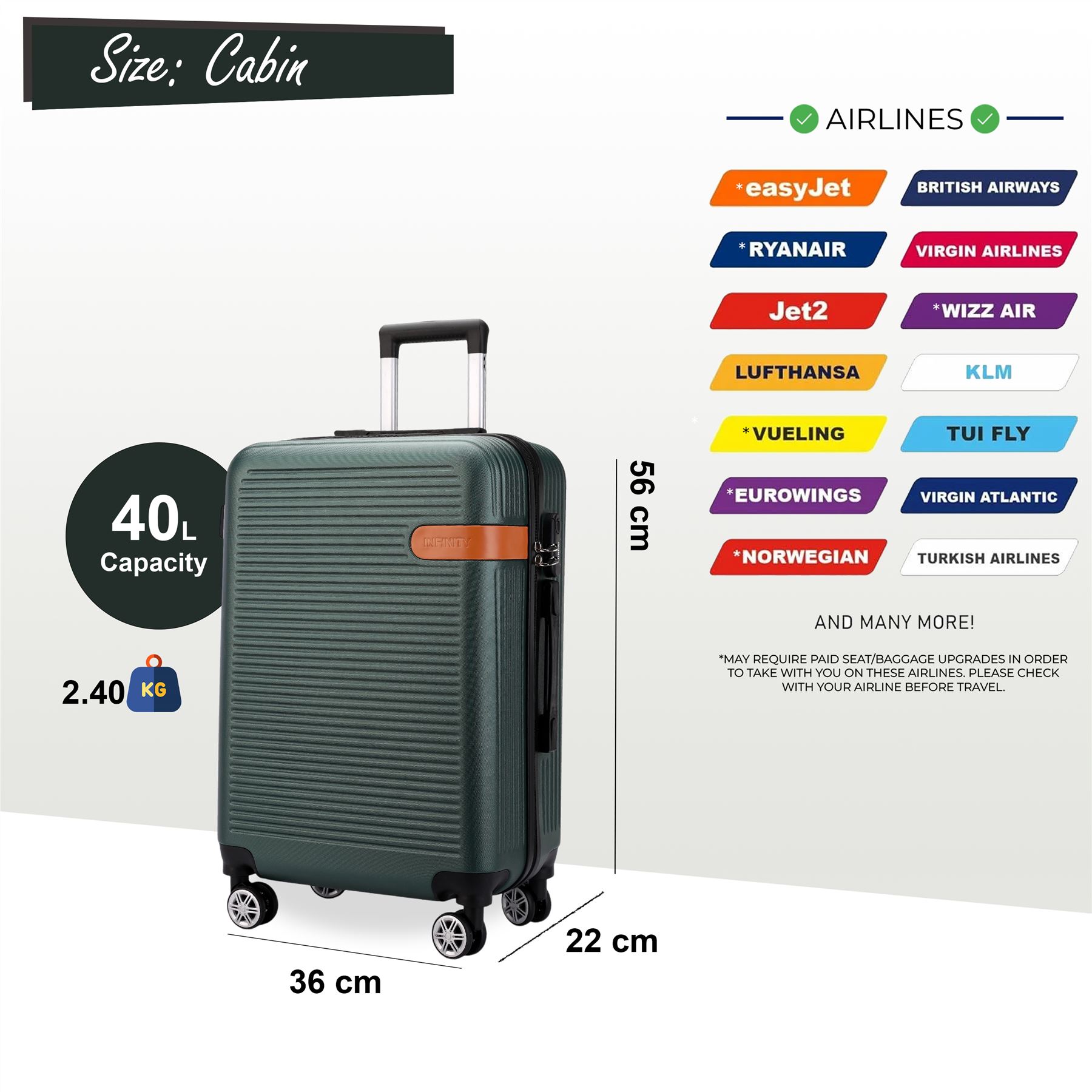 Hartschalen Handgepäck Koffer Set Robust ABS Leicht Gepäck Urlaub Tasche - Bild 31 von 36