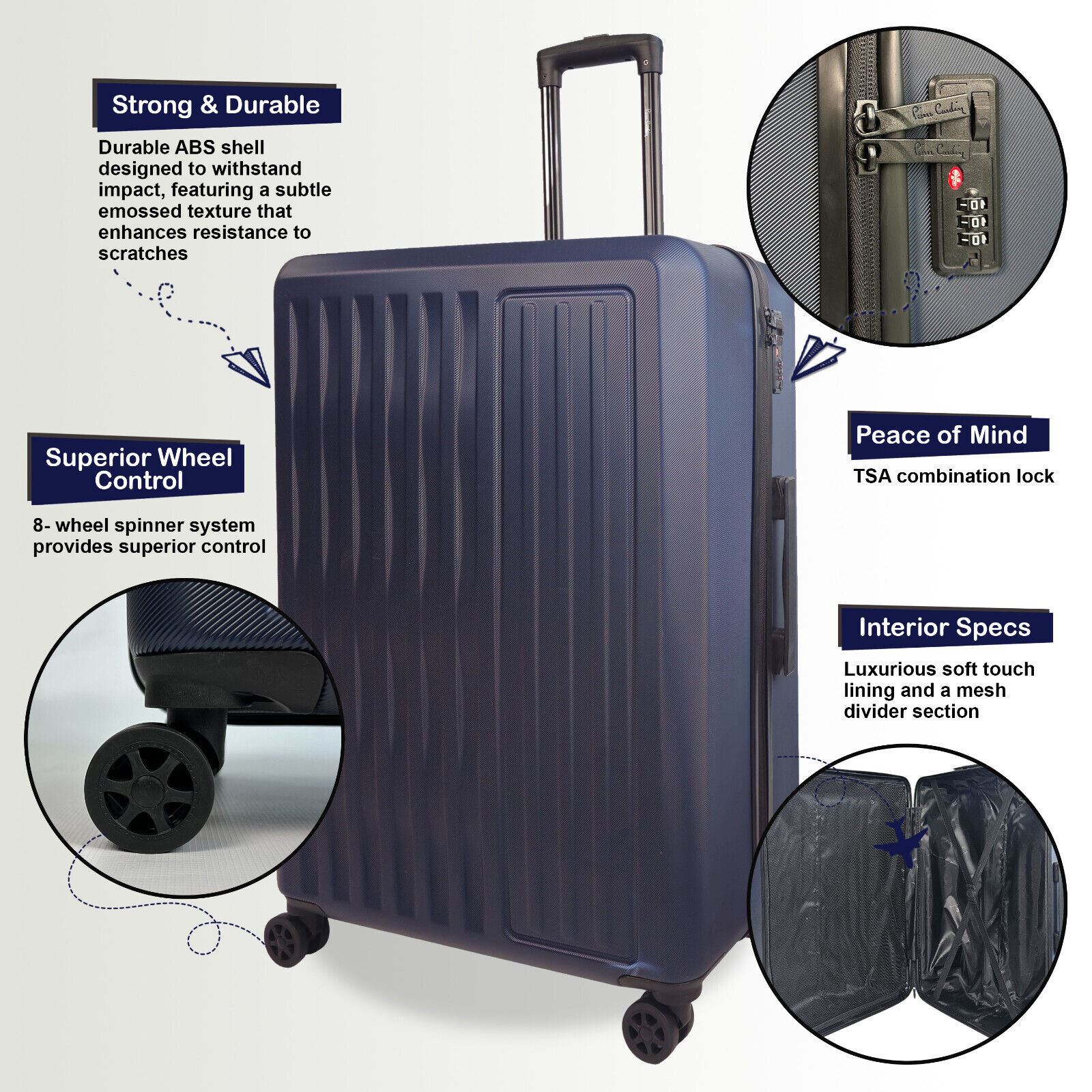 ABS Hard Shell Suitcase Luggage Set Hard Side Travel Carry on Cabin Bag - Picture 35 of 75