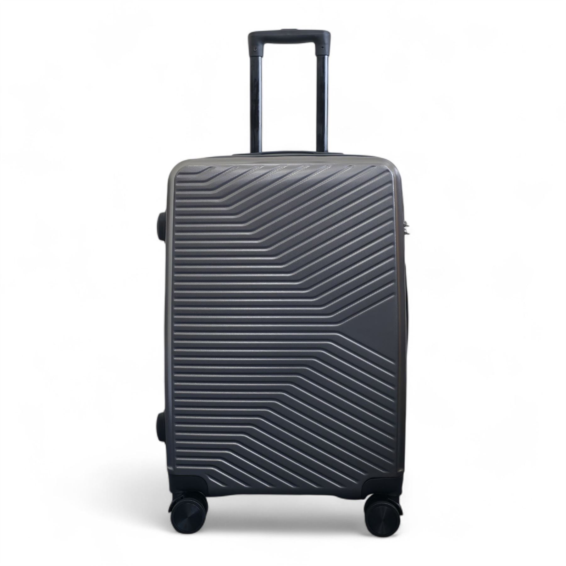Strong Secure Grey Hardshell Grey Set Dual 4 Wheel ABS Trolley Cabin Suitcase - Picture 19 of 31