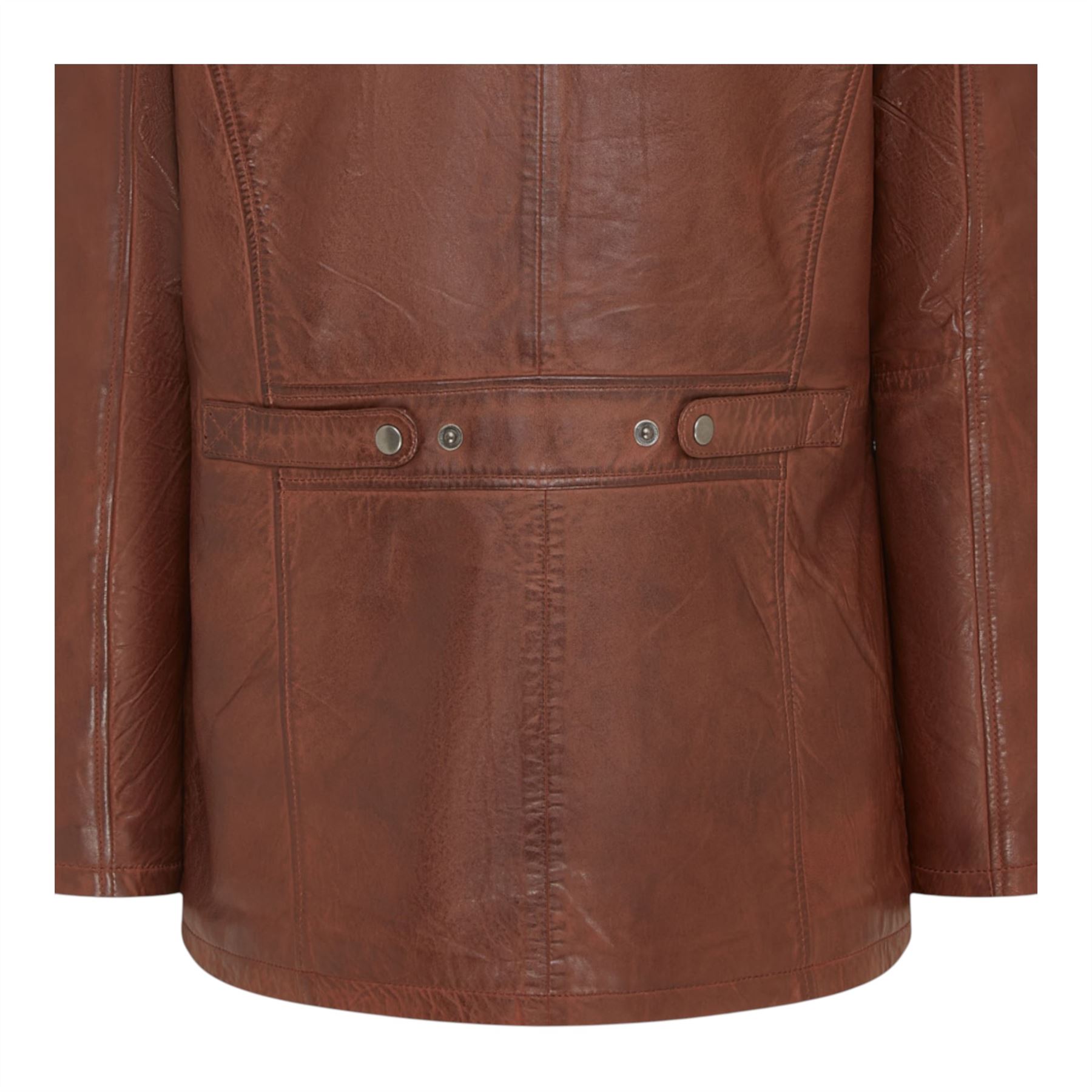 Men’s Genuine Lamb Leather Military Jacket Windproof Outwear Trenchcoat - Picture 17 of 19