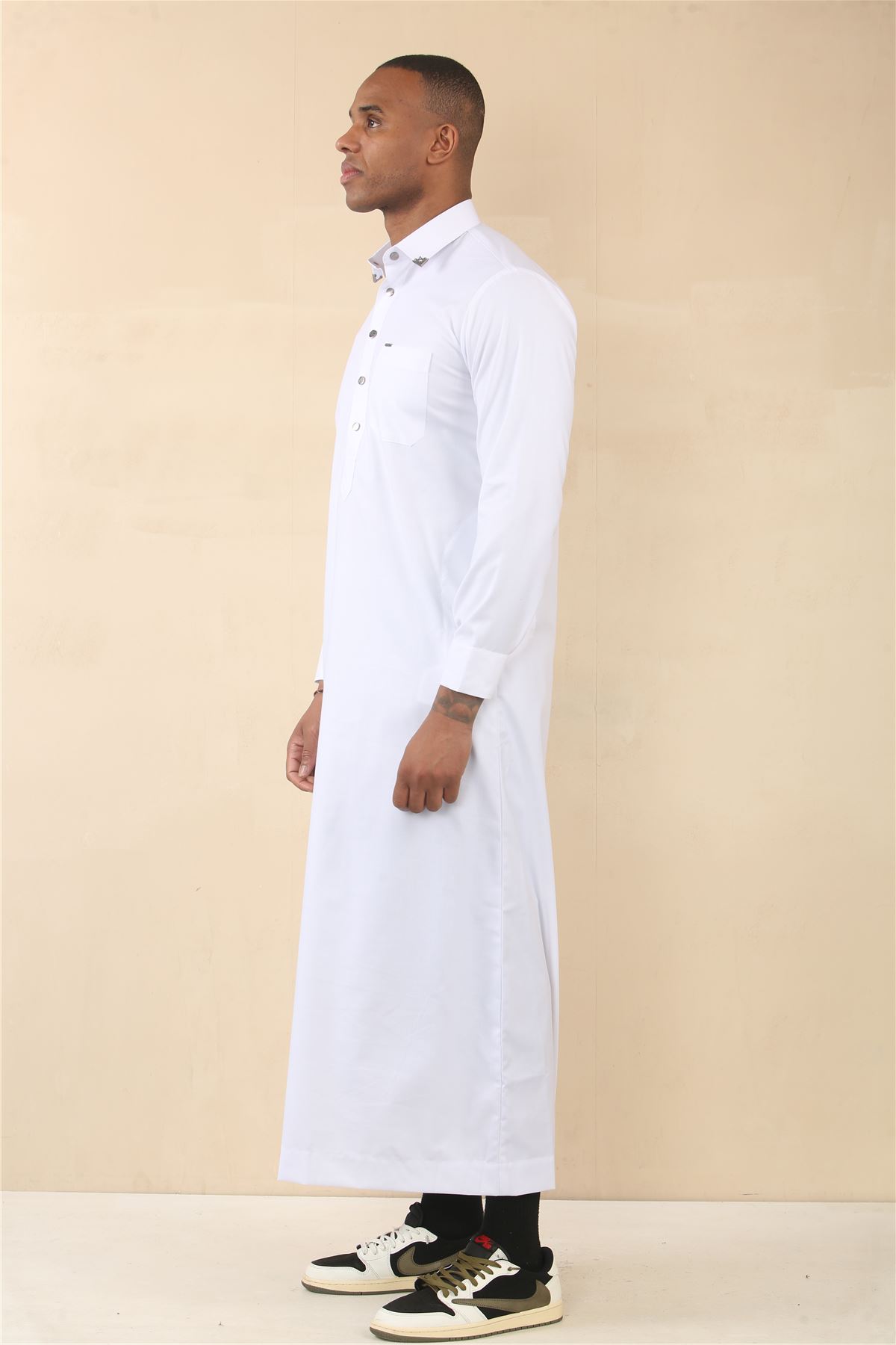 Men's Thobe Saudi Emirati Islamic Clothing Jubba Robe Muslim Eid Ramadan Arab - Picture 22 of 24