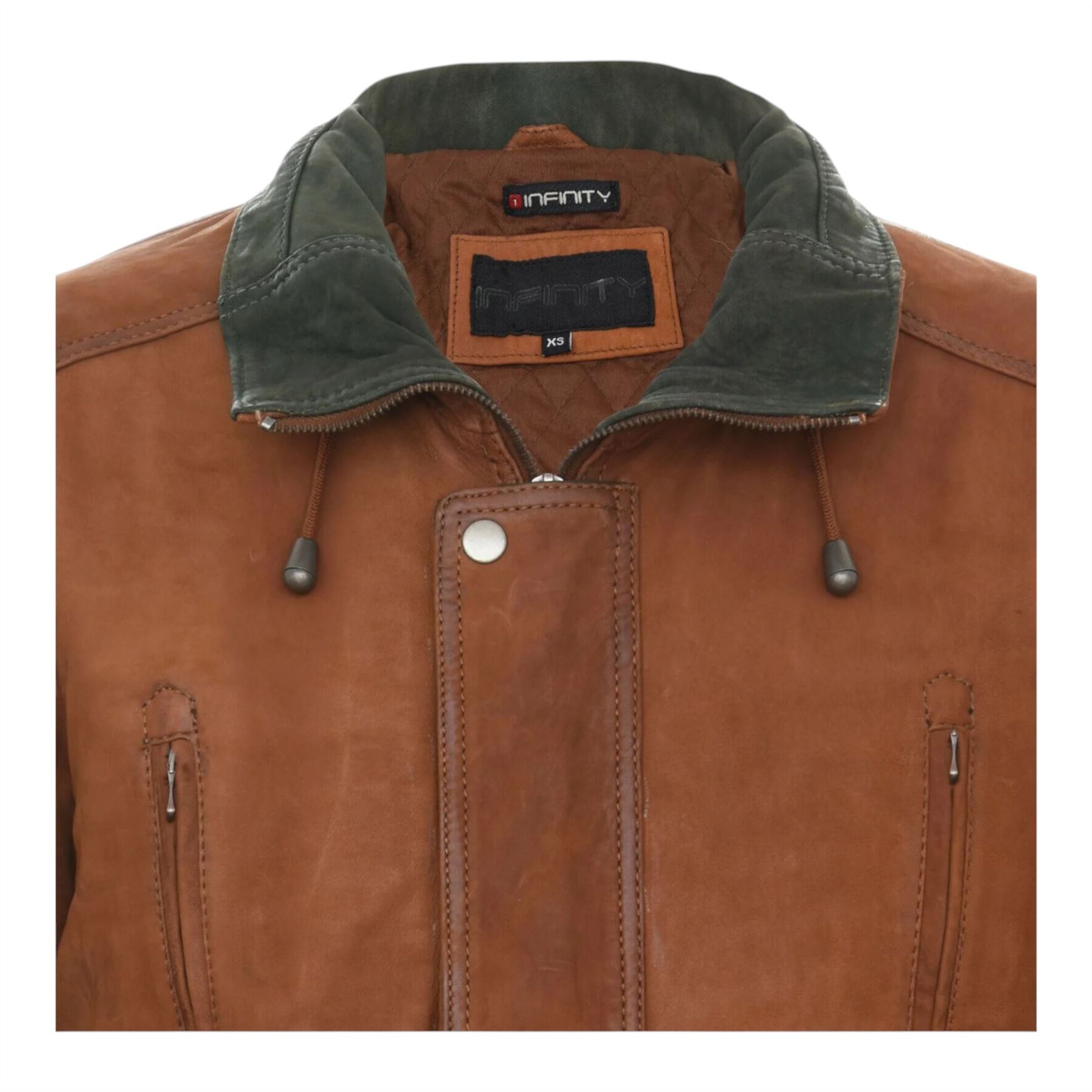 Klassischer kontrastierender weicher geschmeidiger Wildledermantel Parka Jacke für Herren - Bild 13 von 13