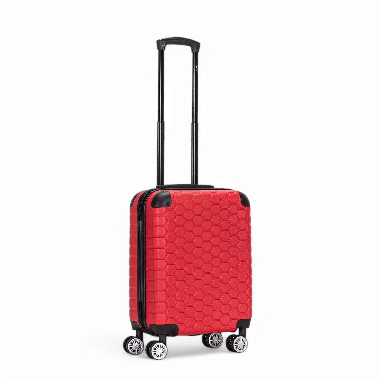 Hard Shell Red ABS 8 Wheel Luggage Travel Cabin Suitcase Set - Picture 13 of 37