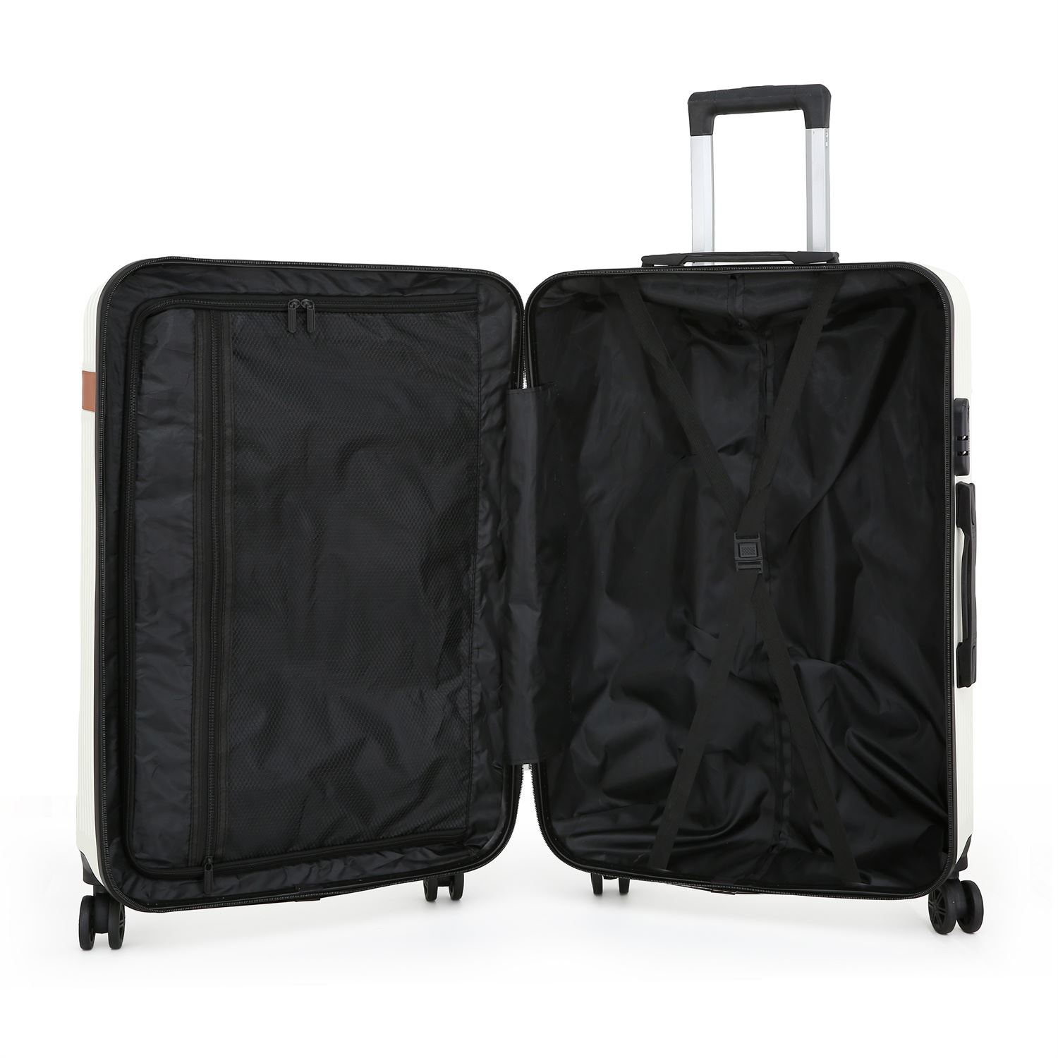 Hardshell Cream Cabin Suitcase Set Robust ABS Lightweight Luggage Holiday Bag - Picture 8 of 34