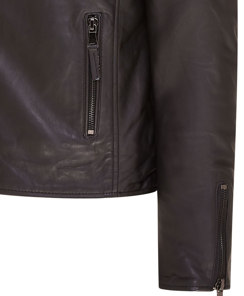 Chaqueta de Motociclista Para Hombre Calce Ajustado Estilo Brando Doble Cremallera Cruzada 100% Cuero - Imagen 30 de 30