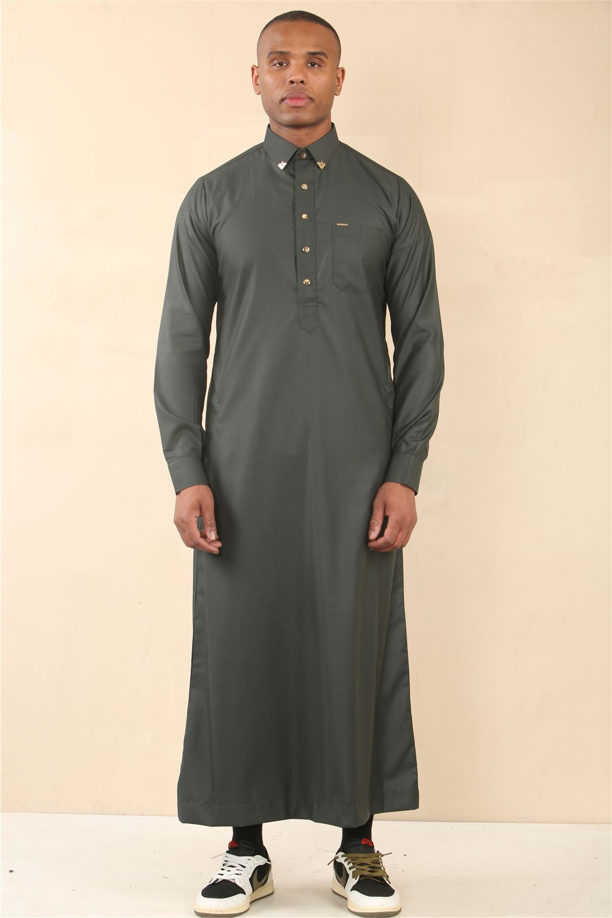 Men's Thobe Saudi Emirati Islamic Clothing Jubba Robe Muslim Eid Ramadan Arab - Picture 11 of 24