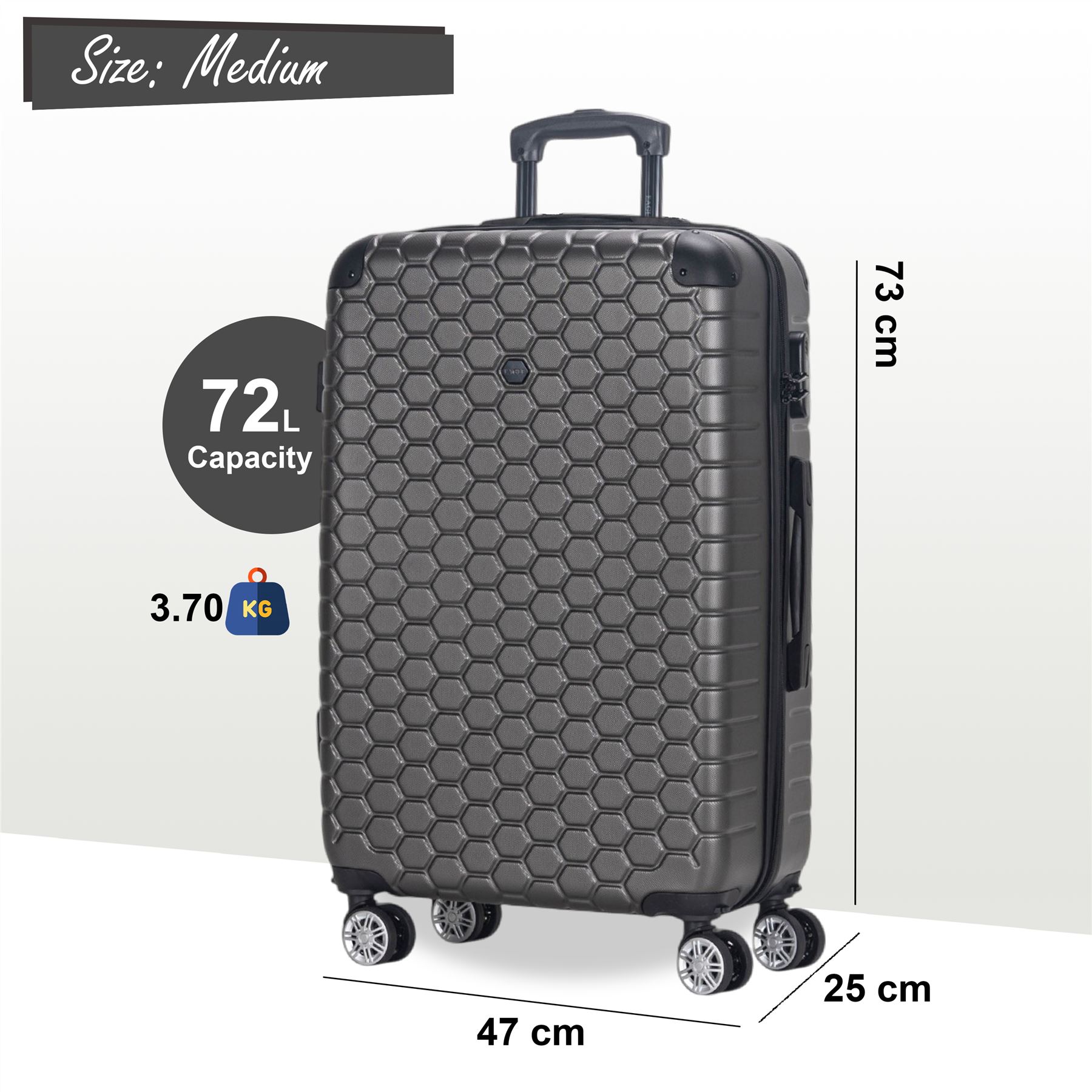 Juego De Maletas De Viaje De Cabina Con Ruedas De 8 De ABS - Imagen 40 de 68
