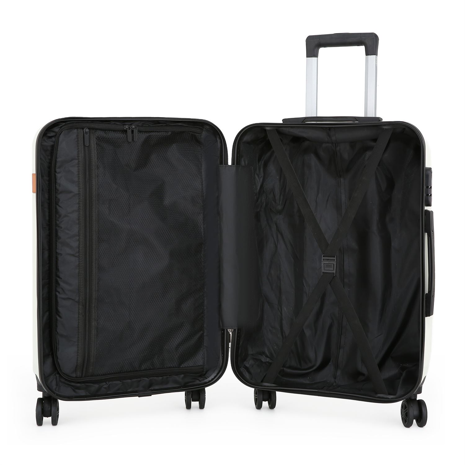 Hardshell Cream Cabin Suitcase Set Robust ABS Lightweight Luggage Holiday Bag - Picture 25 of 34