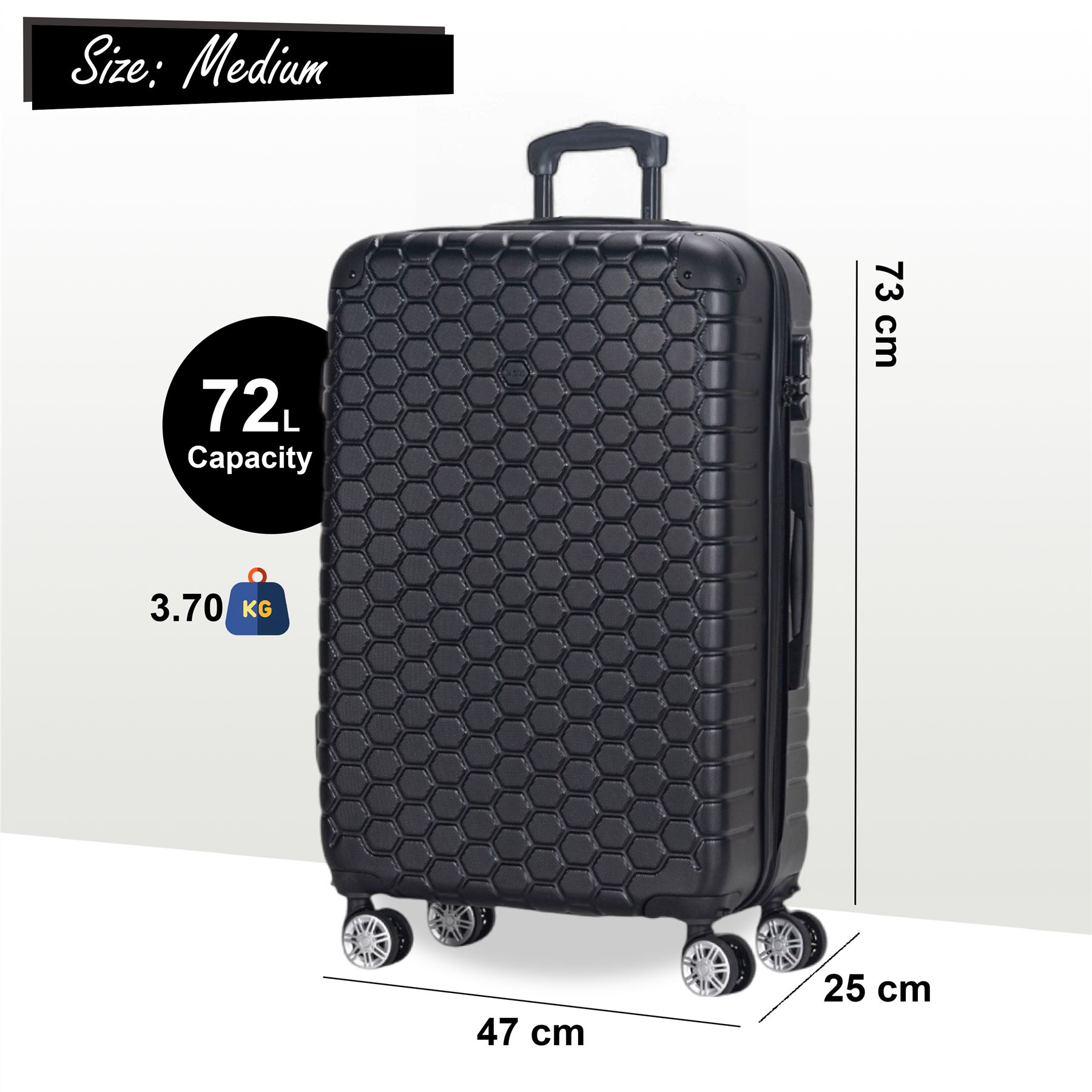 Juego De Maletas De Viaje De Cabina Con Ruedas De 8 De ABS - Imagen 7 de 68