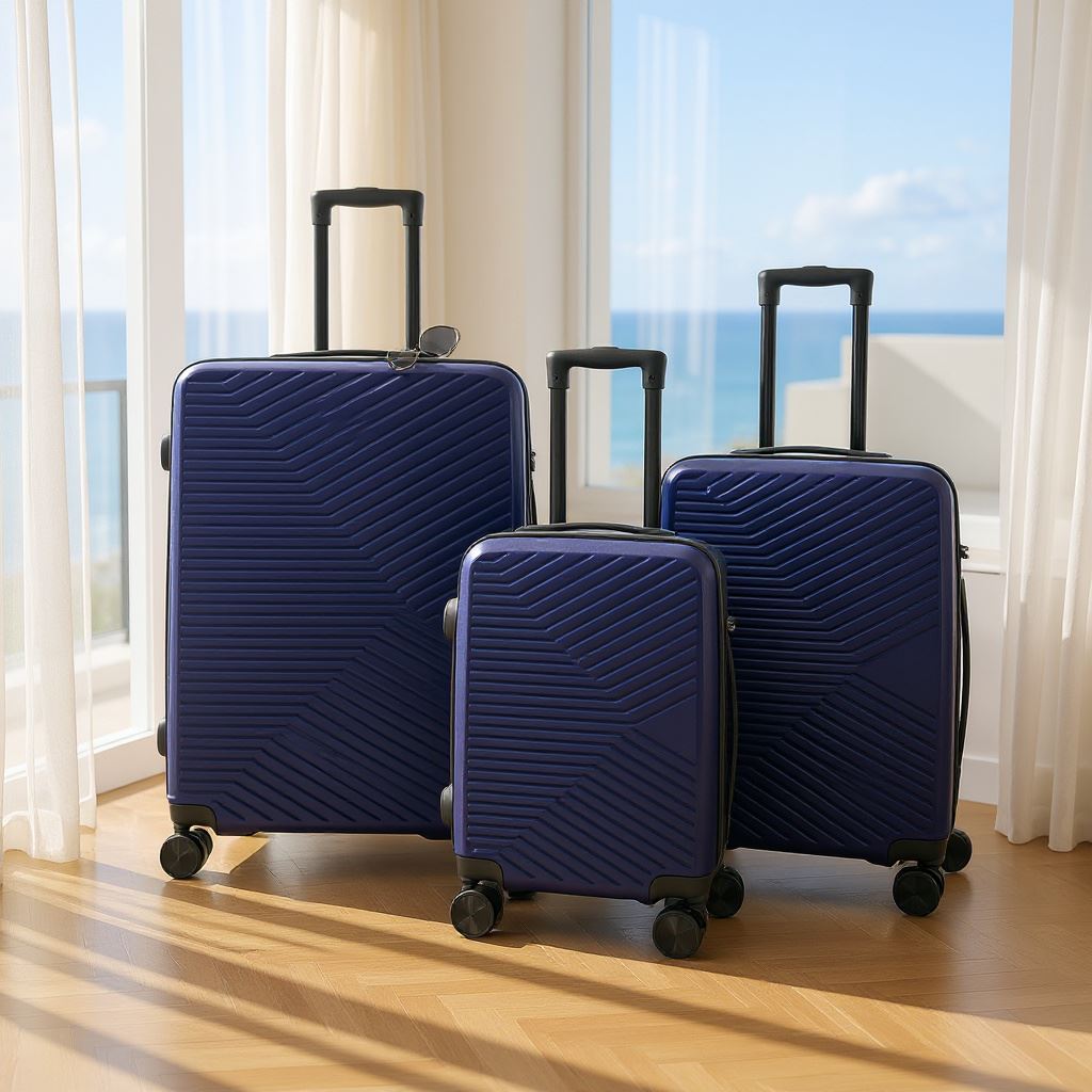 Strong Navy Hardshell Suitcase Set Dual 4 Wheel ABS Luggage Trolley Suitcase - Picture 31 of 31