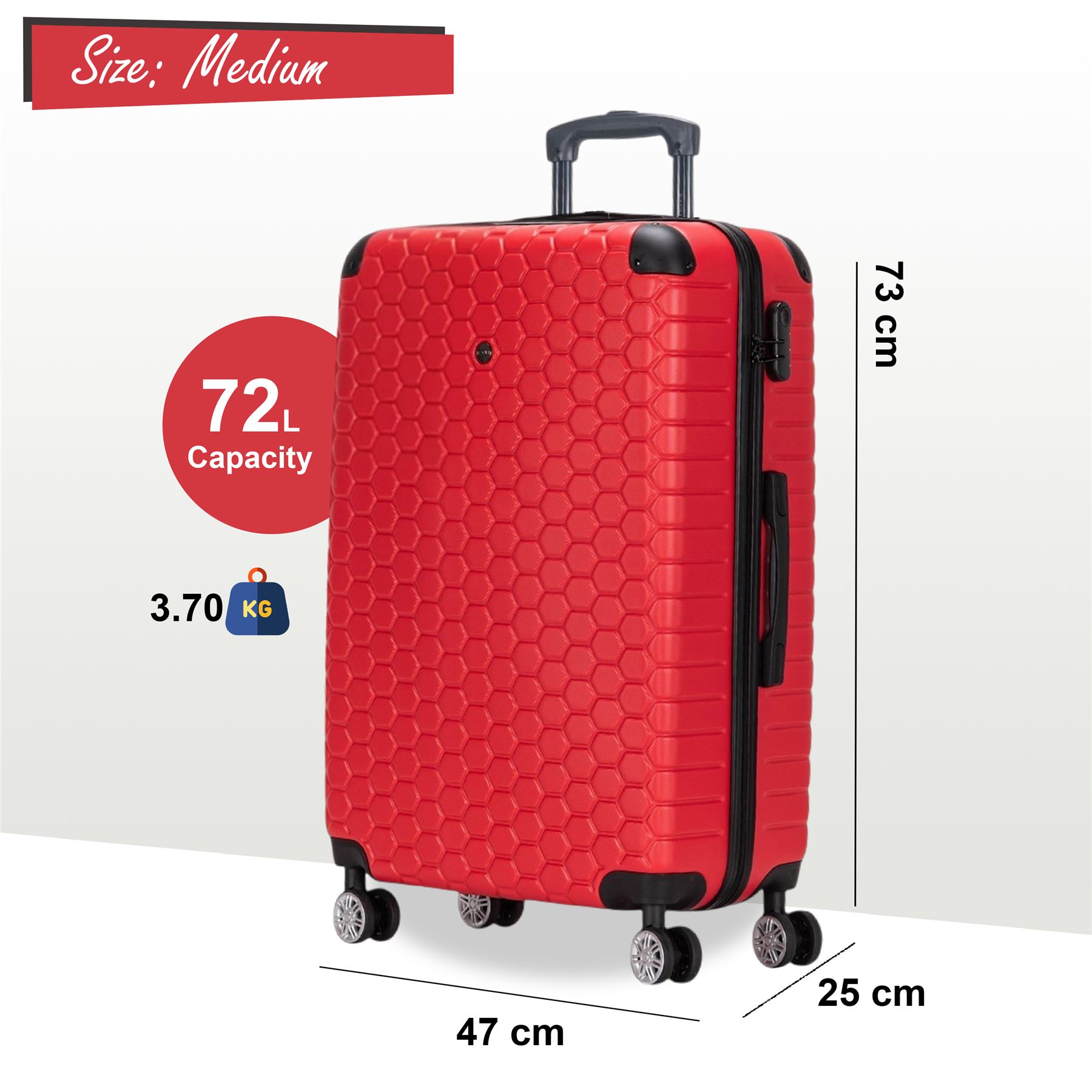 Juego De Maletas De Viaje De Cabina Con Ruedas De 8 De ABS - Imagen 51 de 68