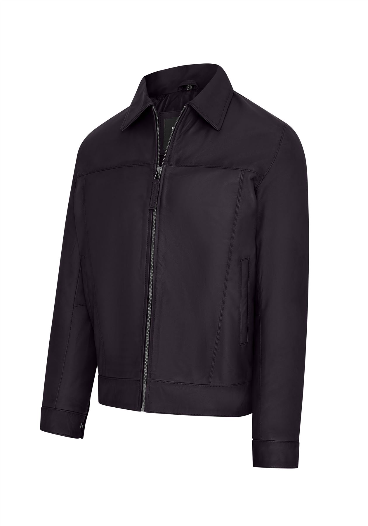 Mens Retro 100% Nappa Leather Harington Biker Jacket - Picture 4 of 19