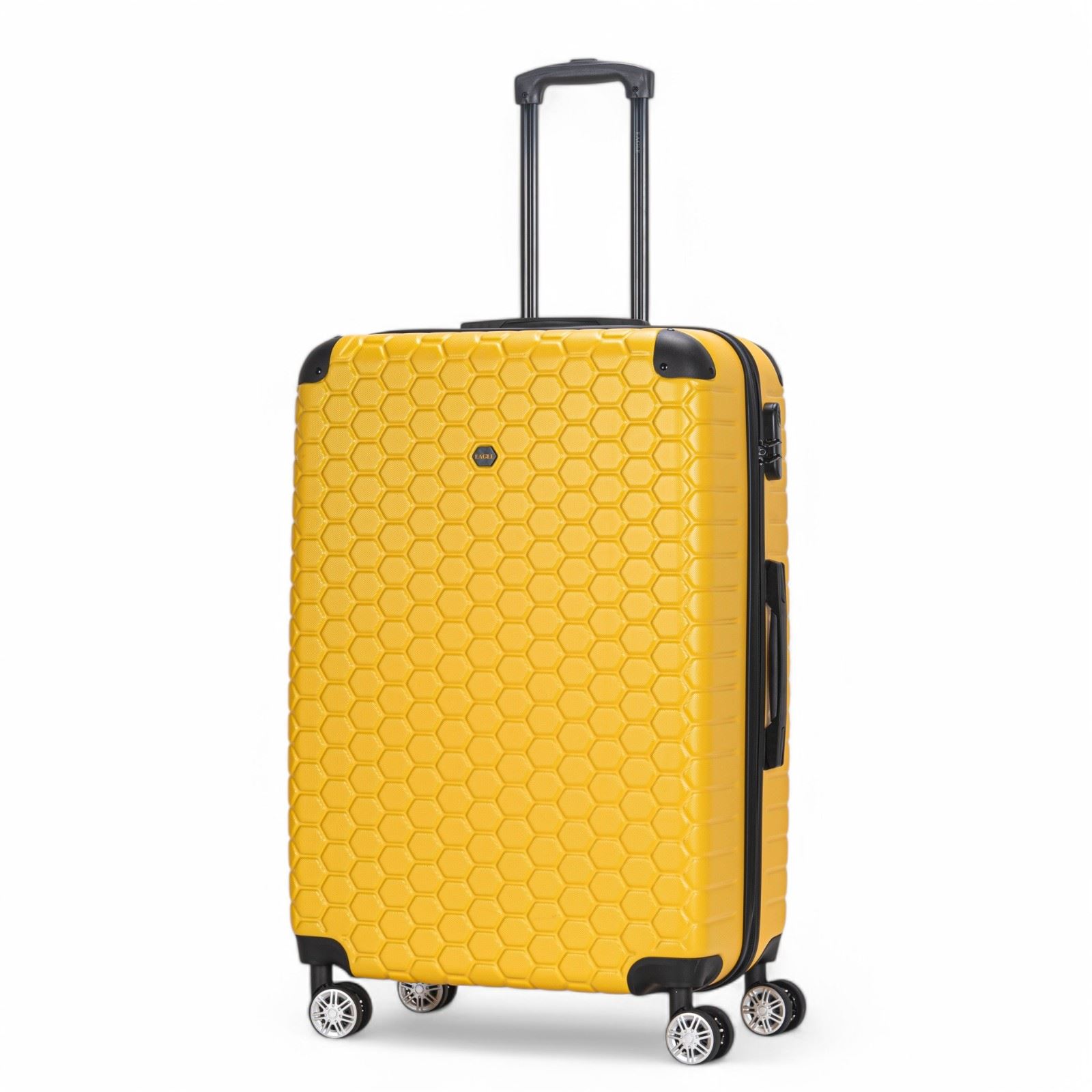 Hard Shell Yellow ABS 8 Wheel Luggage Travel Cabin Suitcase Set - Picture 5 of 41