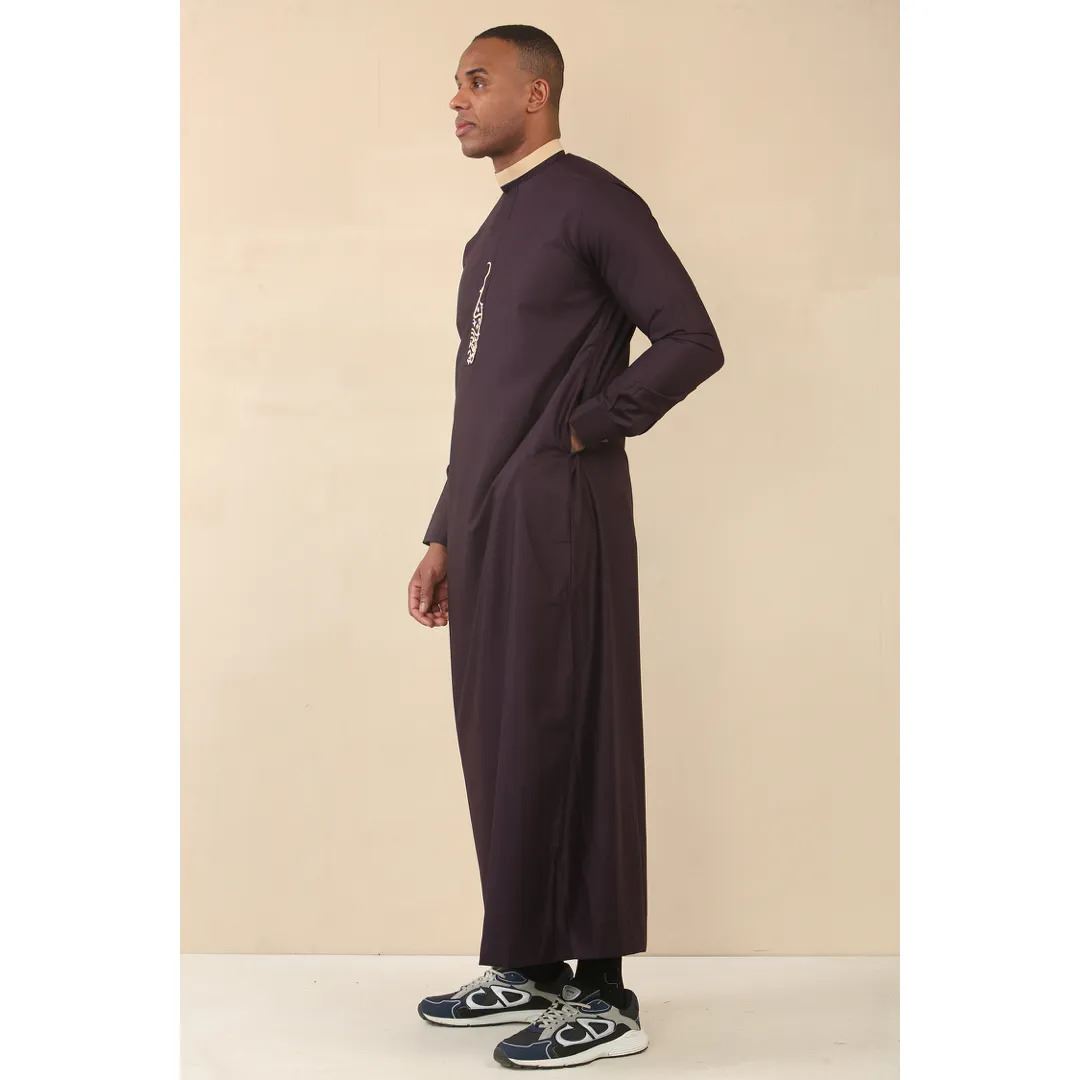 Abbigliamento islamico uomo Thobe Emirati Sauditi Jubba abito musulmano Eid Ramadan arabo - Foto 37 di 44