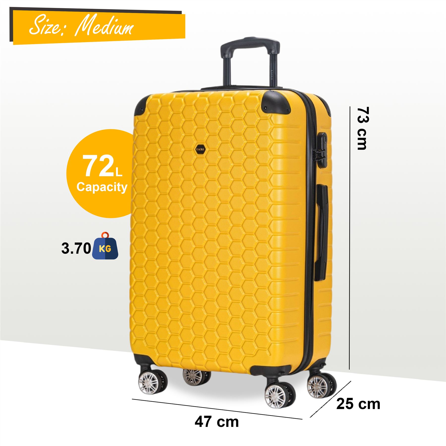 Juego De Maletas De Viaje De Cabina Con Ruedas De 8 De ABS - Imagen 62 de 68