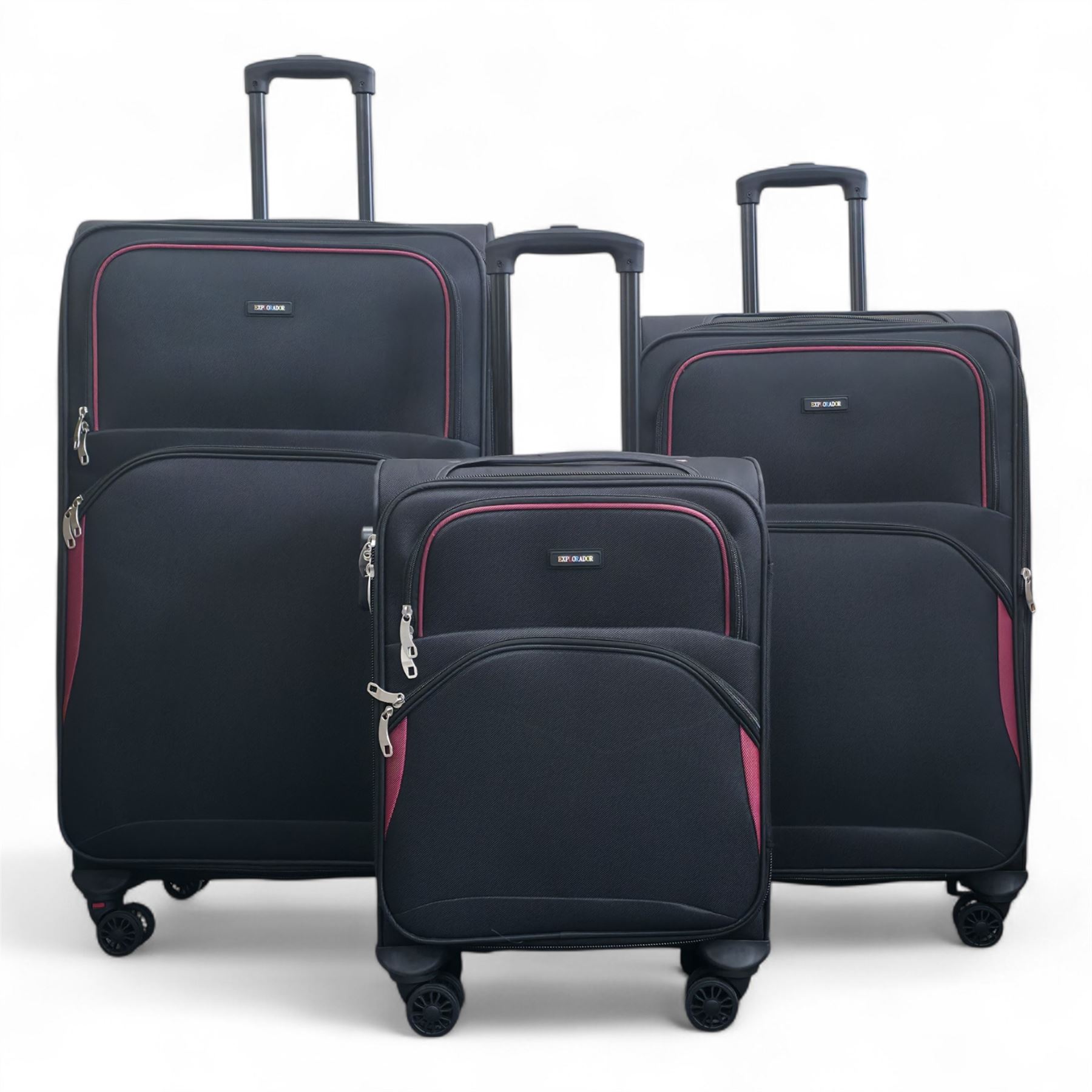 Expandable Soft Shell Suitcase 8 Wheel Luggage Set Light Carry On Cabin Bag - Picture 4 of 61