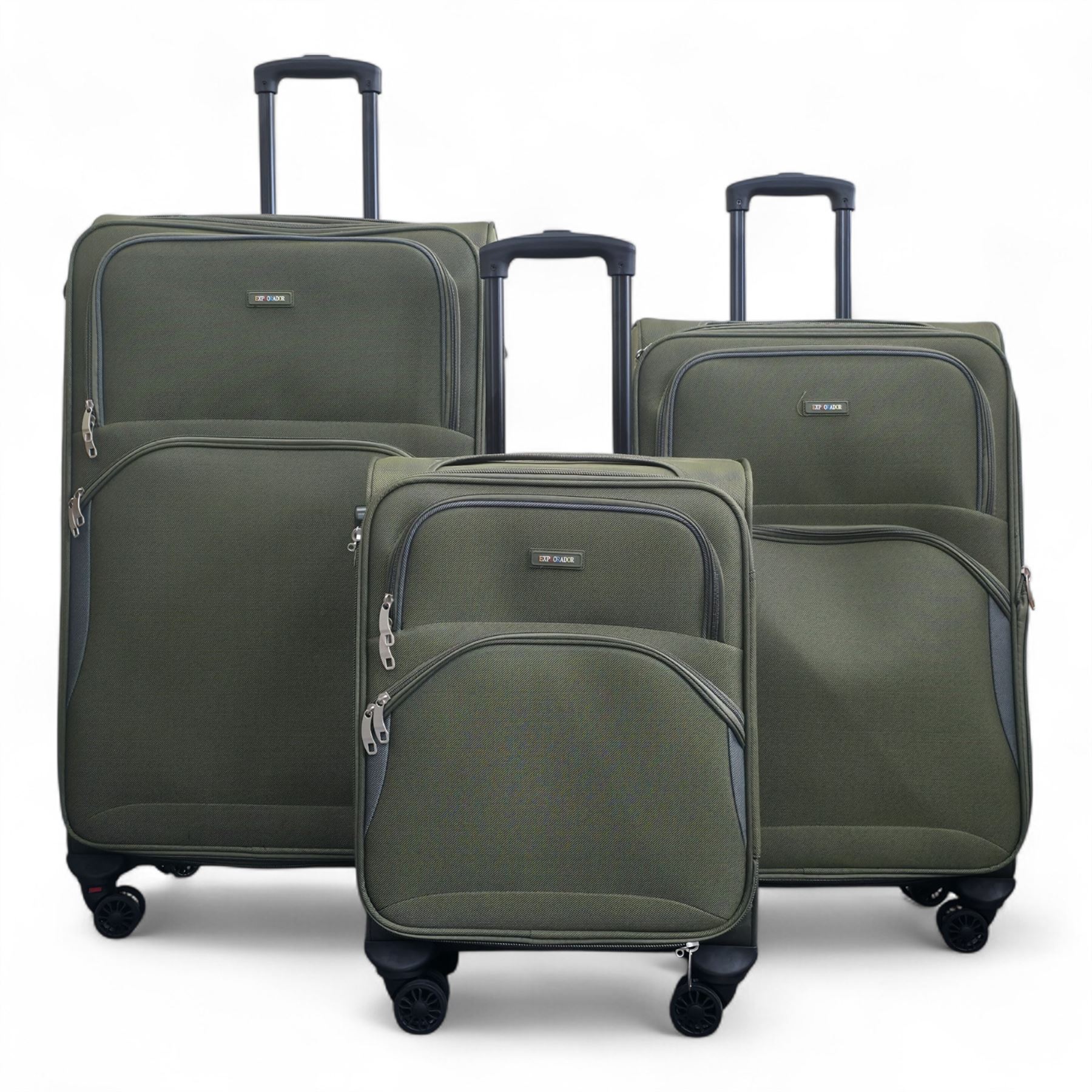 Expandable Soft Shell Suitcase 8 Wheel Luggage Set Light Carry On Cabin Bag - Picture 40 of 61