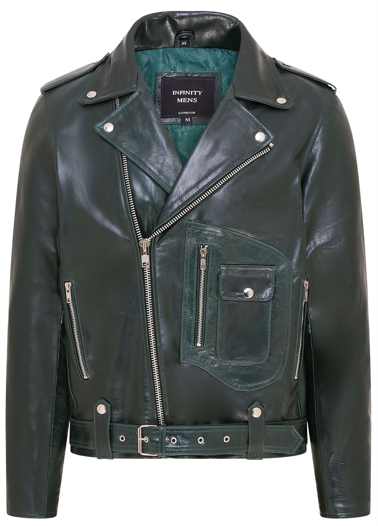 Mens Retro Brando Quilted Leather Biker Jacket Vintage Motorcycle Style - Picture 2 of 19
