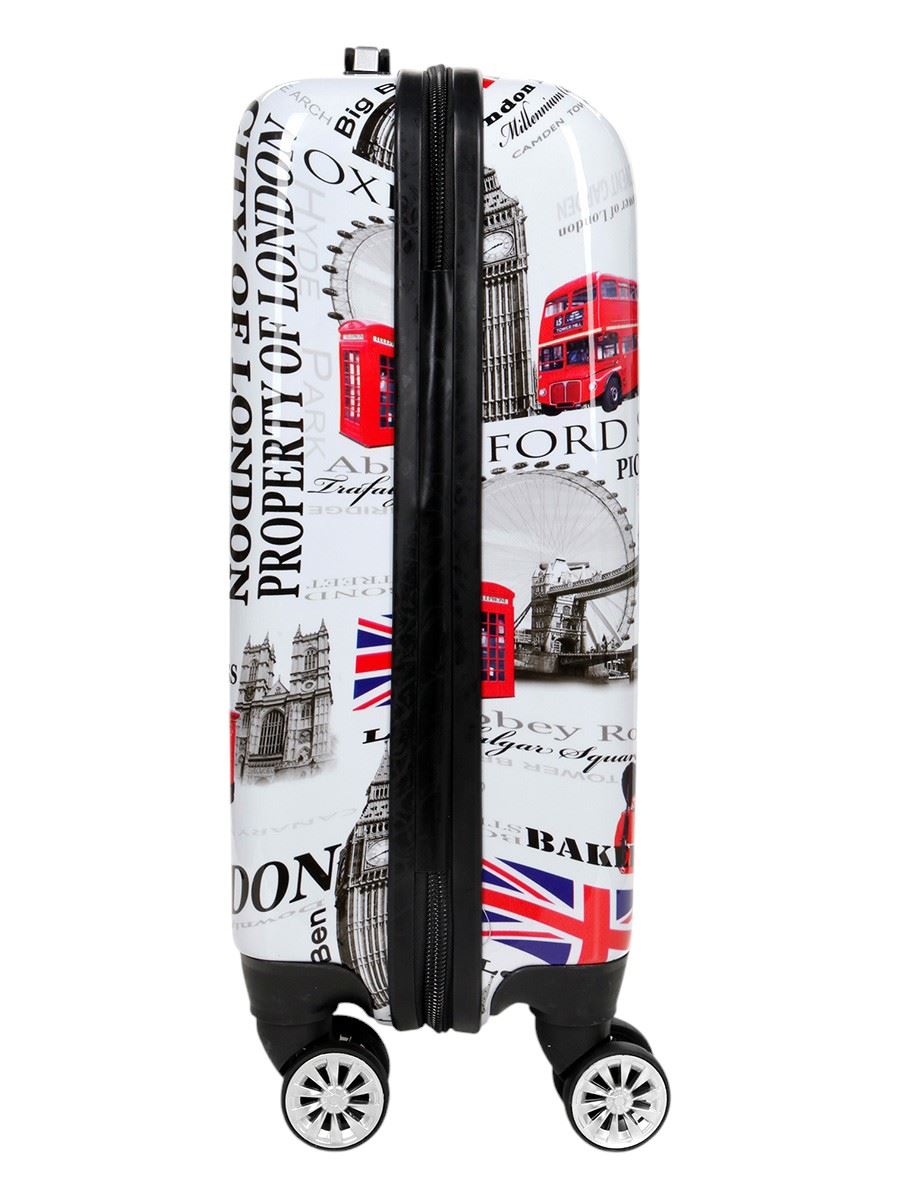 Extensible Cubierta Rígida Londres Estampado 8 Ruedas Maleta Juego Cabina Viaje - Imagen 18 de 29