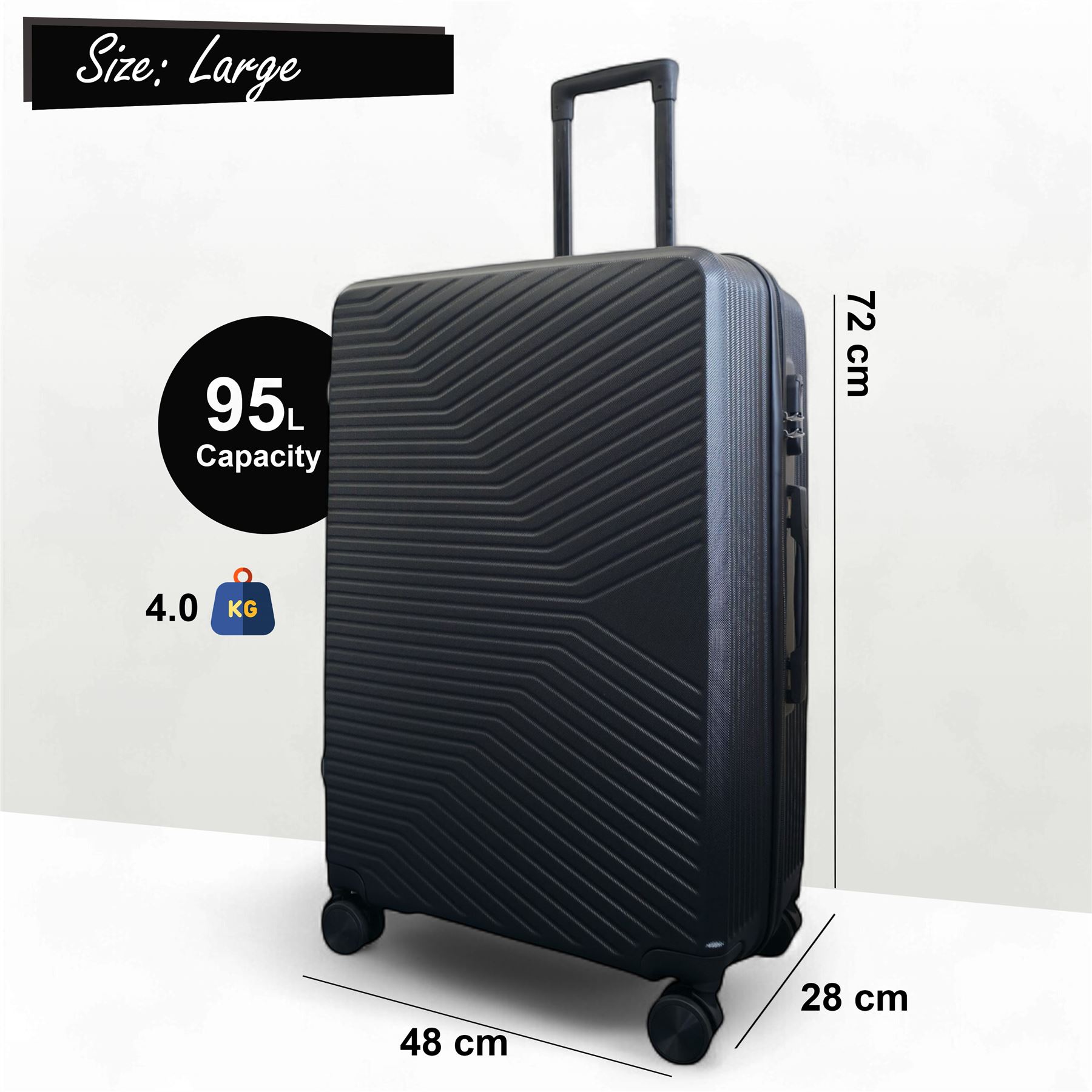 Strong Hardshell Suitcase Set Dual 4 Wheel ABS Luggage Trolley Cabin Suitcase - Picture 7 of 73