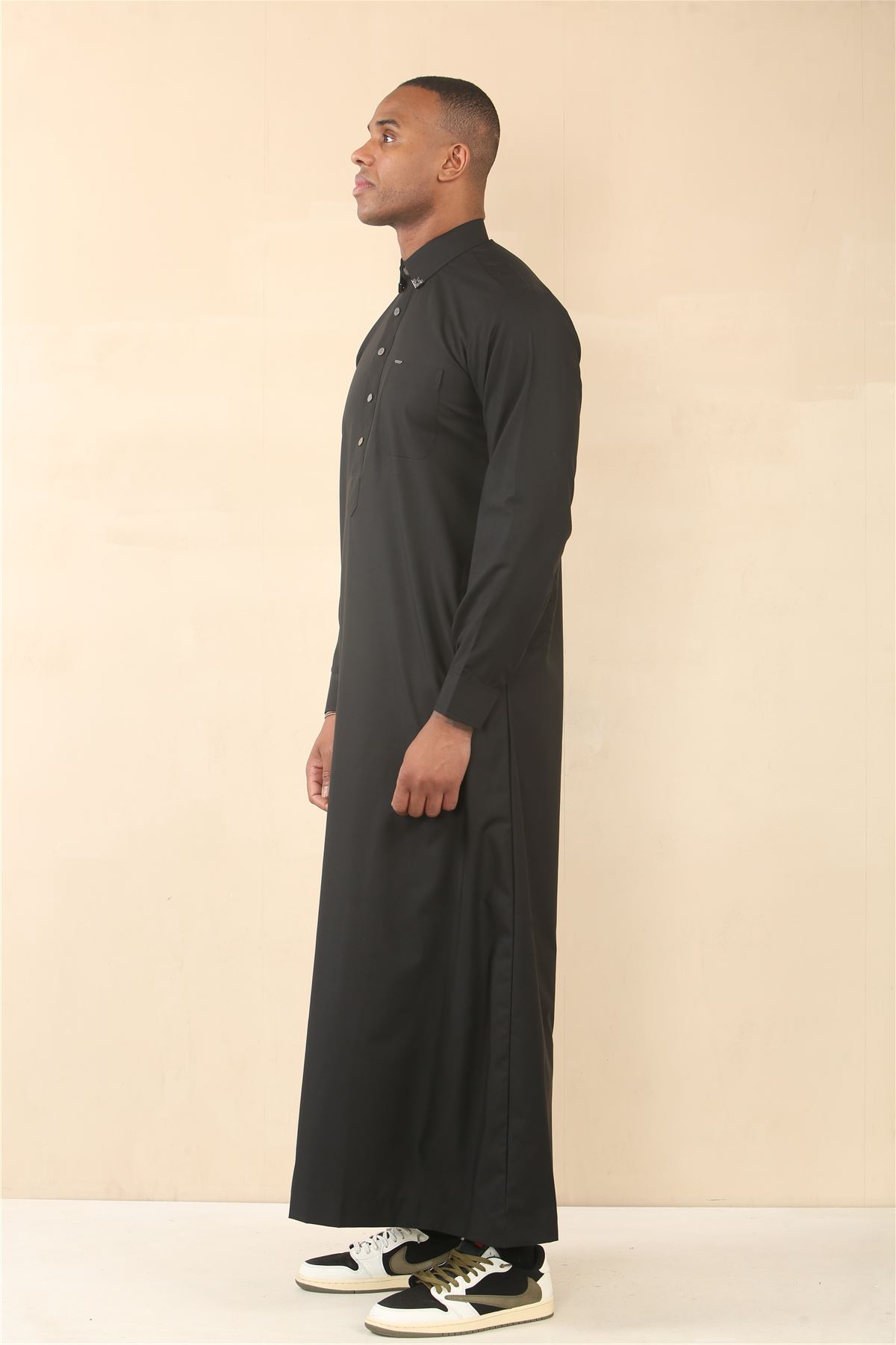 Men's Thobe Saudi Emirati Islamic Clothing Jubba Robe Muslim Eid Ramadan Arab - Picture 5 of 24