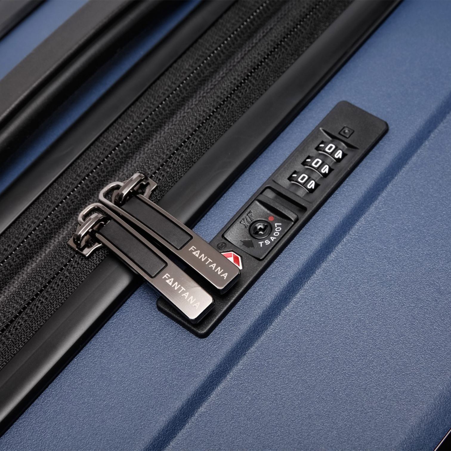 Expandable Hard Shell Navy Blue PP 8 Wheel Luggage Travel Cabin Suitcase Set - Picture 43 of 49