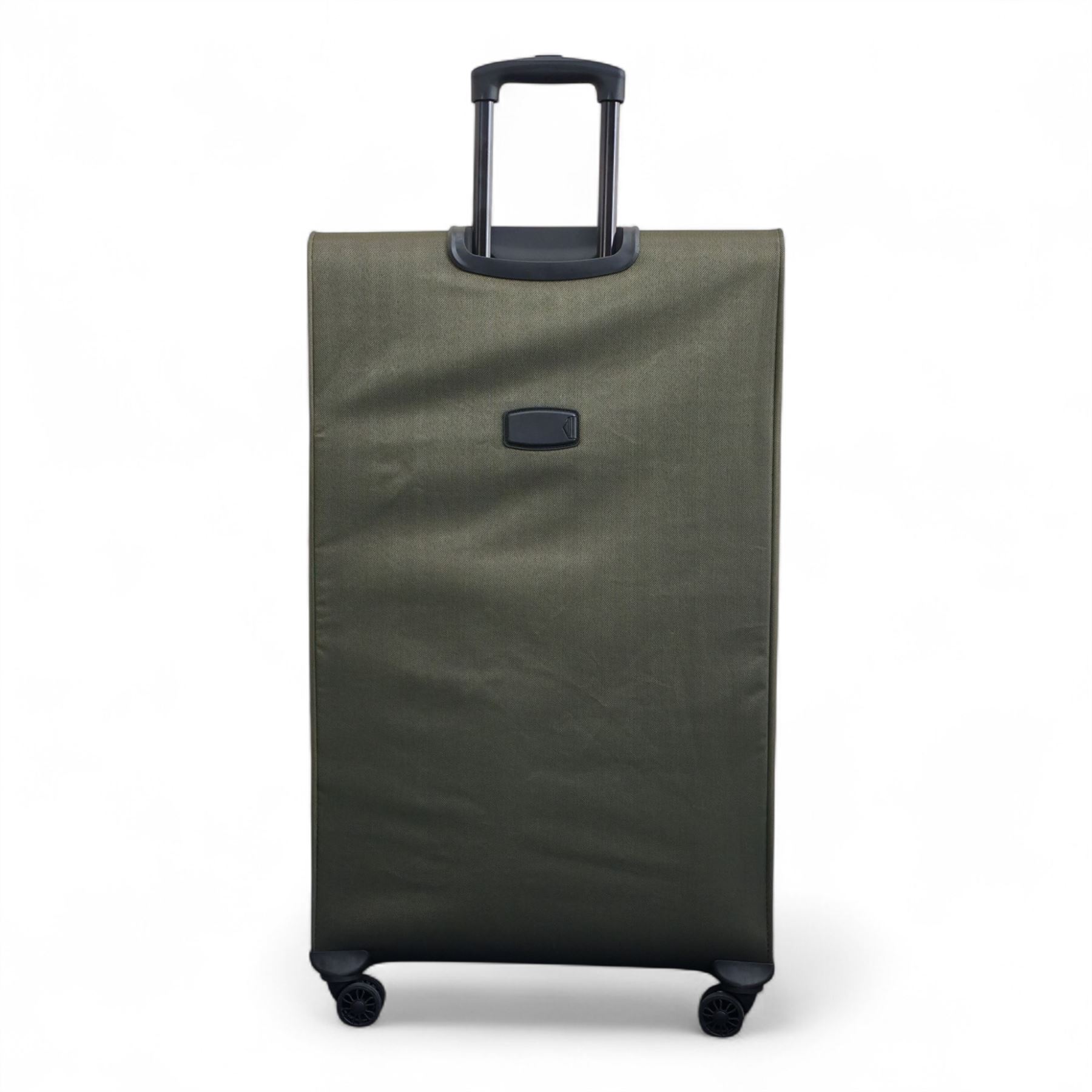 Green Expandable Soft Shell Suitcase 8 Wheel Set Light Carry On Cabin Bag - Picture 35 of 35