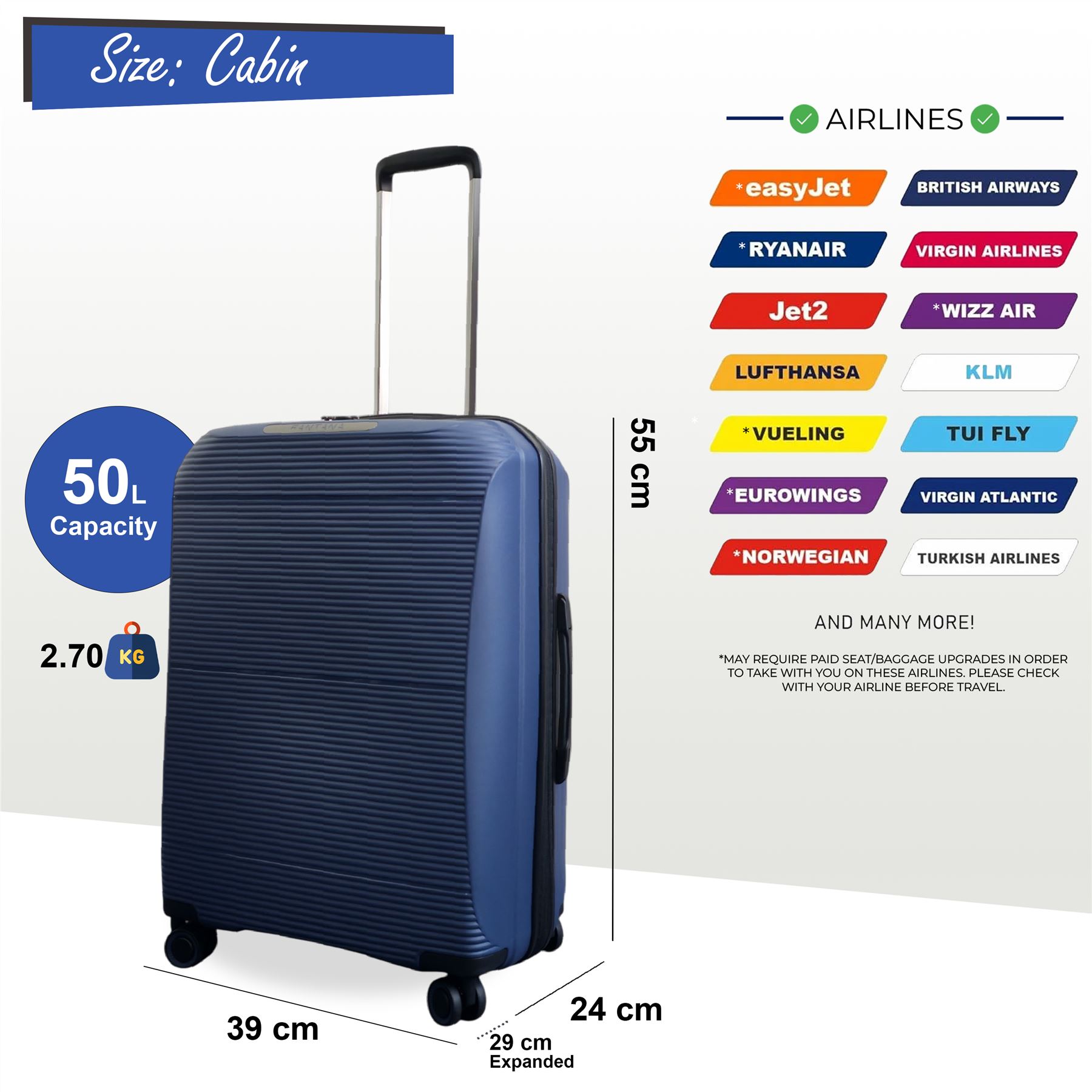 Juego De Maletas De Viaje De Cabina Con Ruedas De 8 Y Carcasa Dura Expandible - Imagen 15 de 56