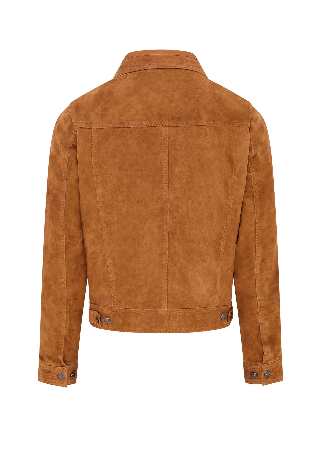 Mens Goat Suede Jeans Jacket Trucker Casual Denim Leather Shirt - Picture 5 of 19